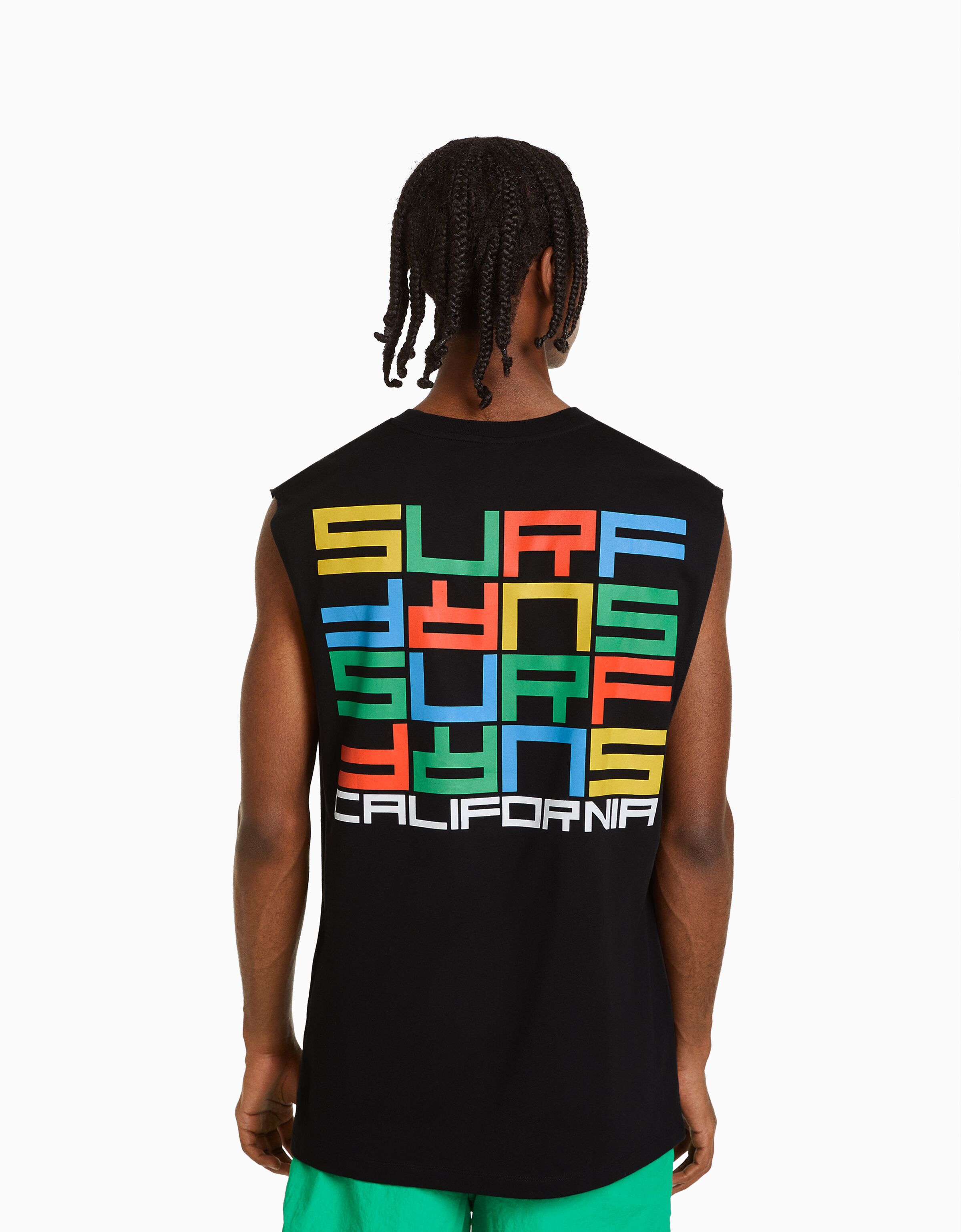 Camiseta sin mangas worker print