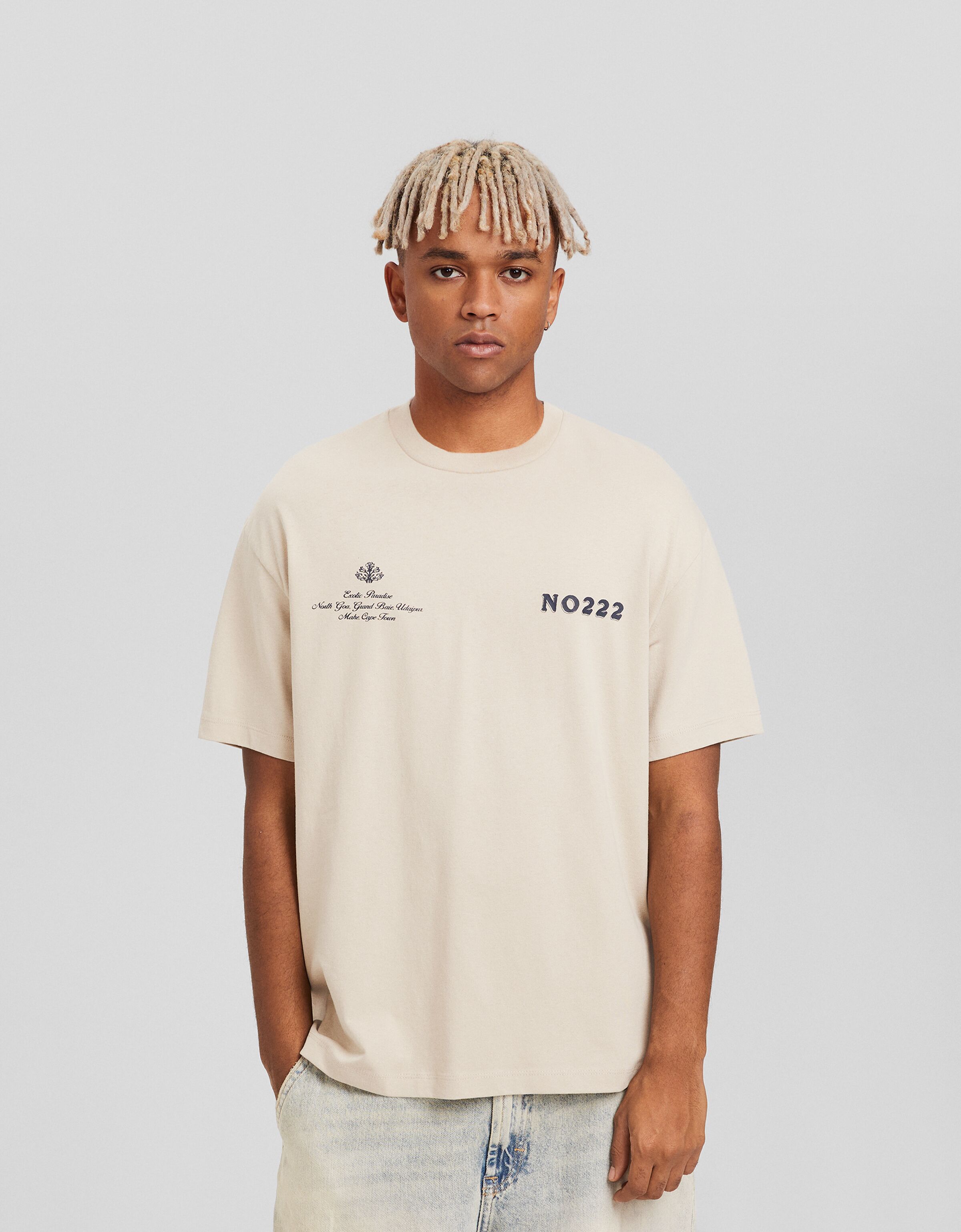 Camiseta manga corta boxy fit print