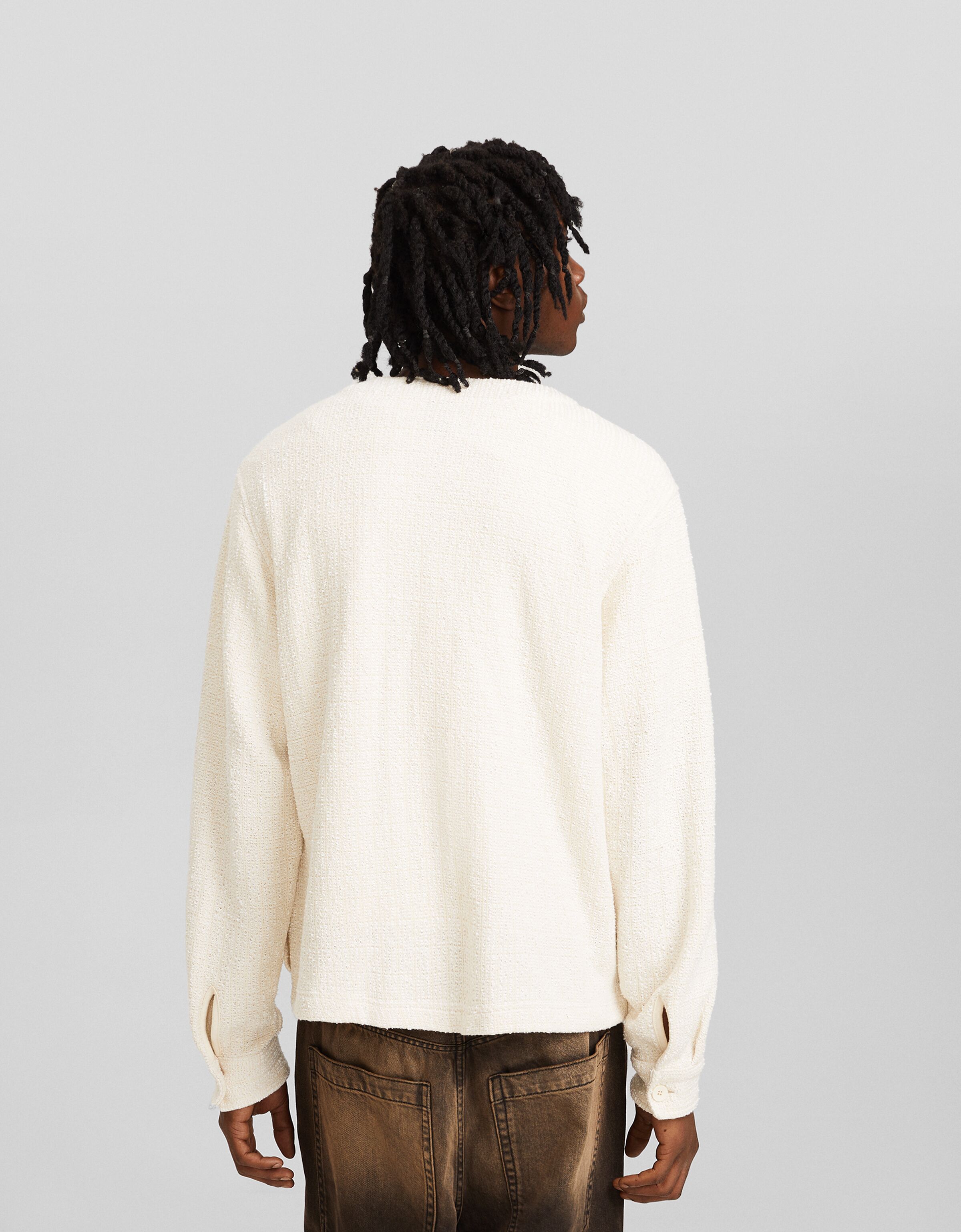 Cárdigan camisero cropped