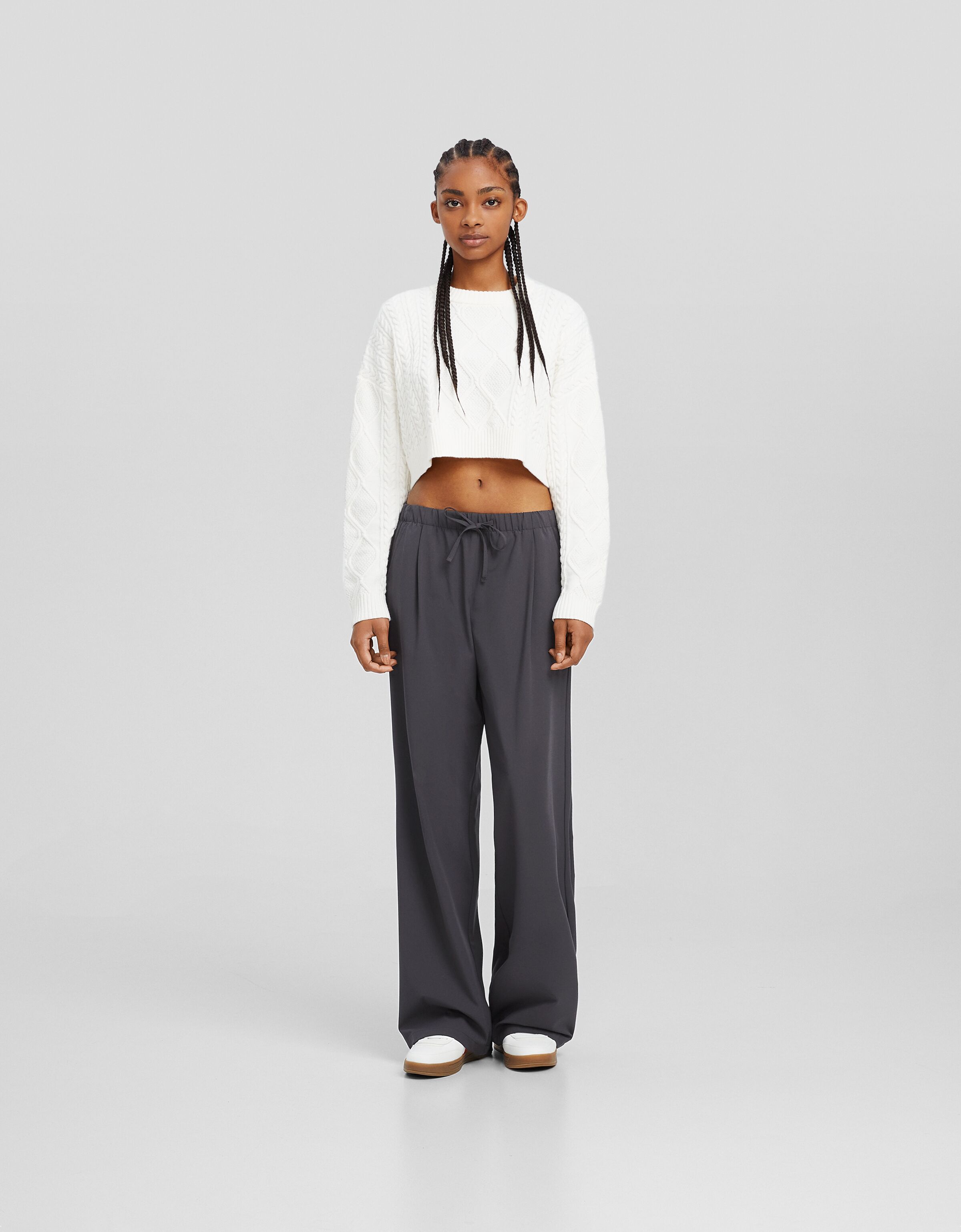 Pantalón wide leg tailoring cordón