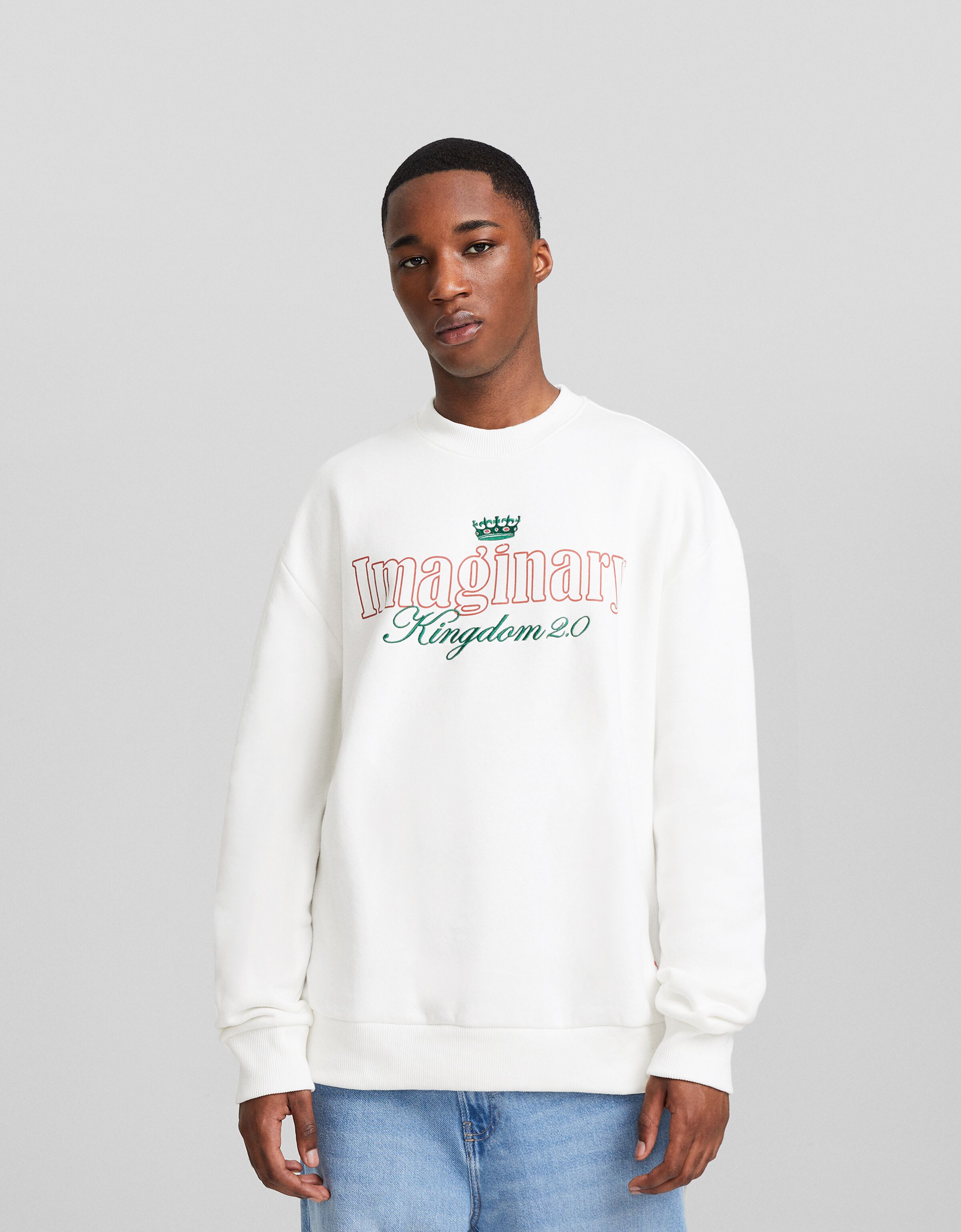 Sudadera cuello redondo print