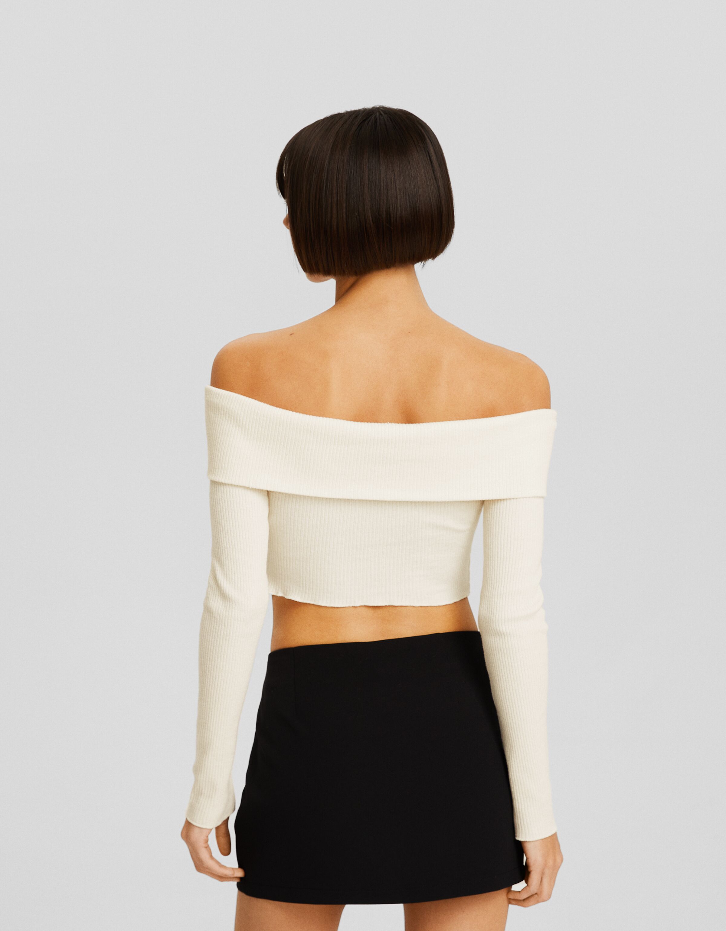 Cárdigan bardot punto cremallera