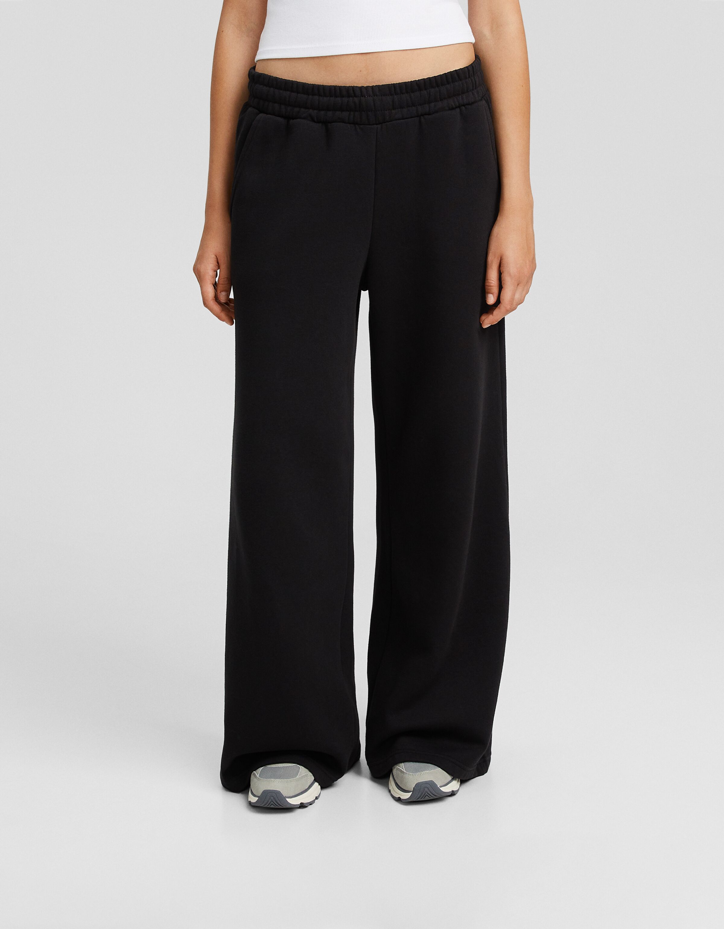 Pantalón wide leg felpa