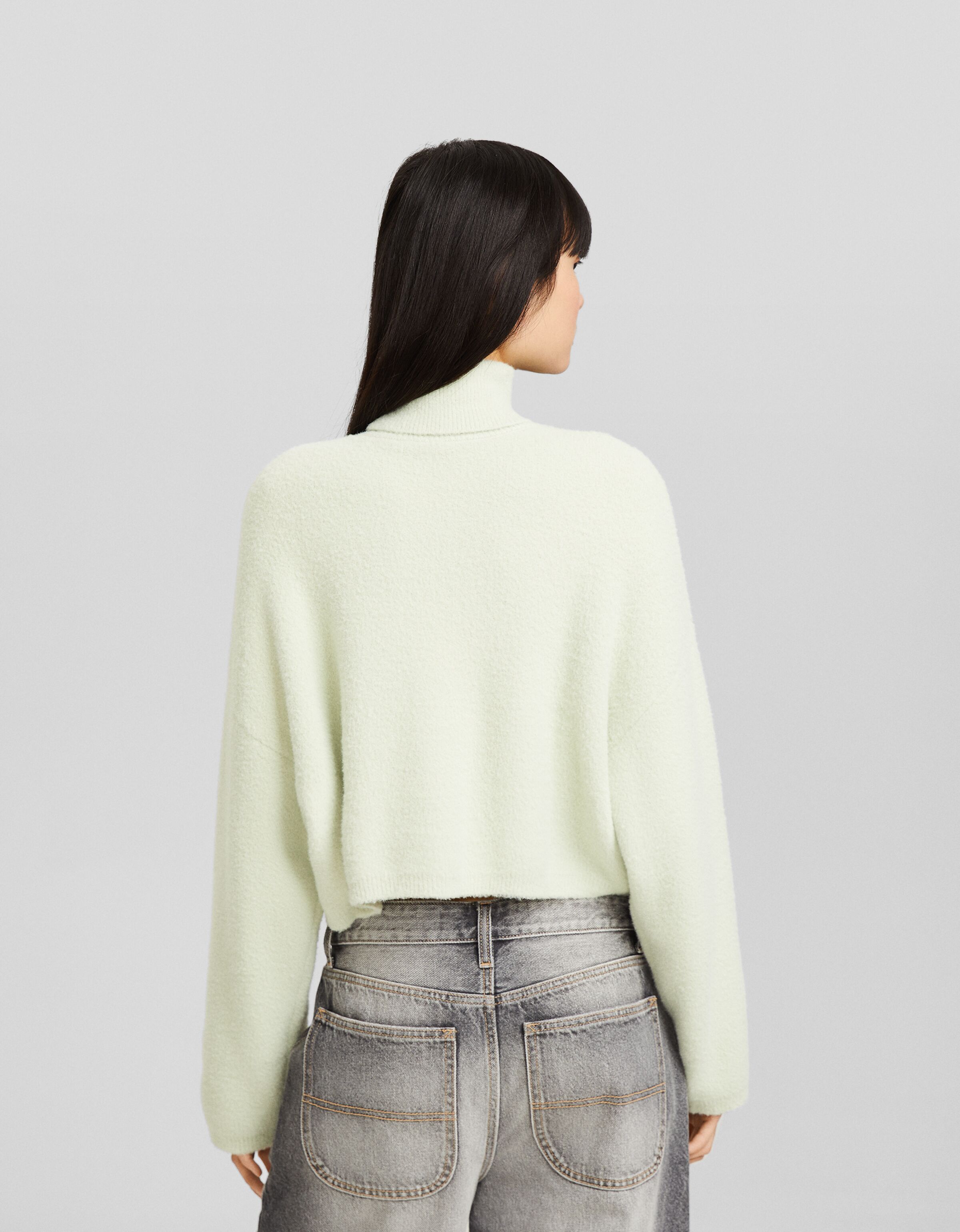 Jersey cropped cuello subido