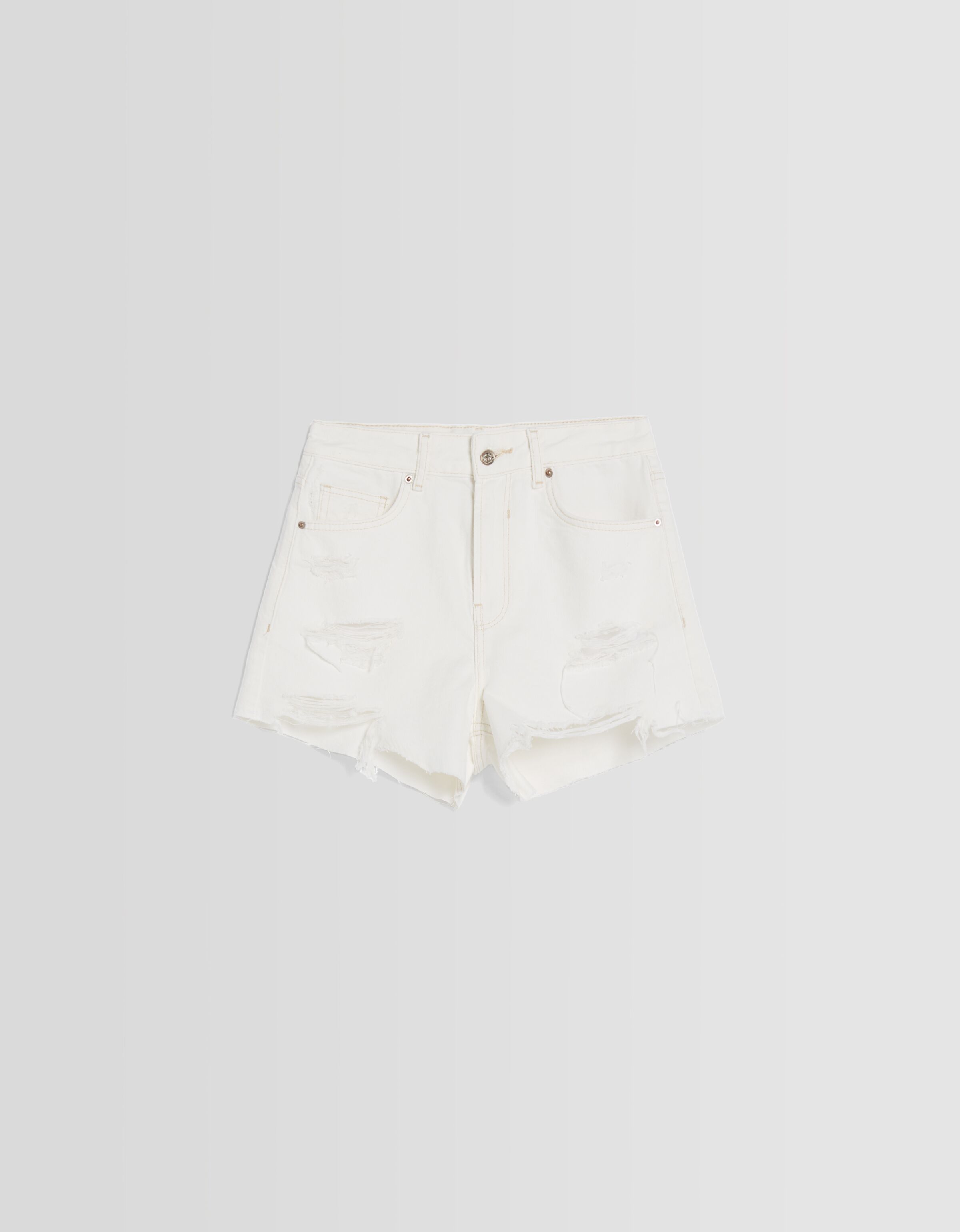 Short denim rotos bolsillos