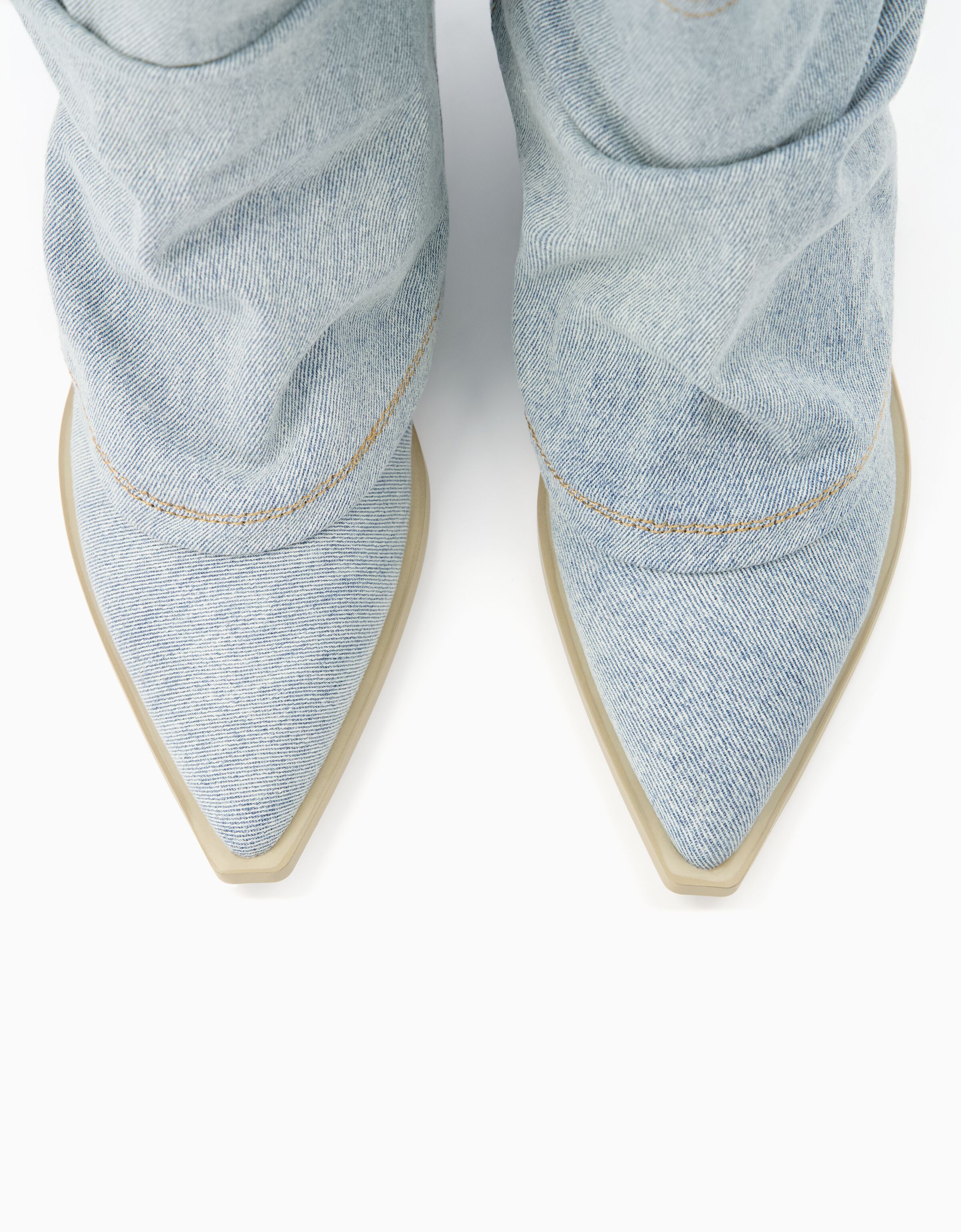 Botines cowboy denim flecos