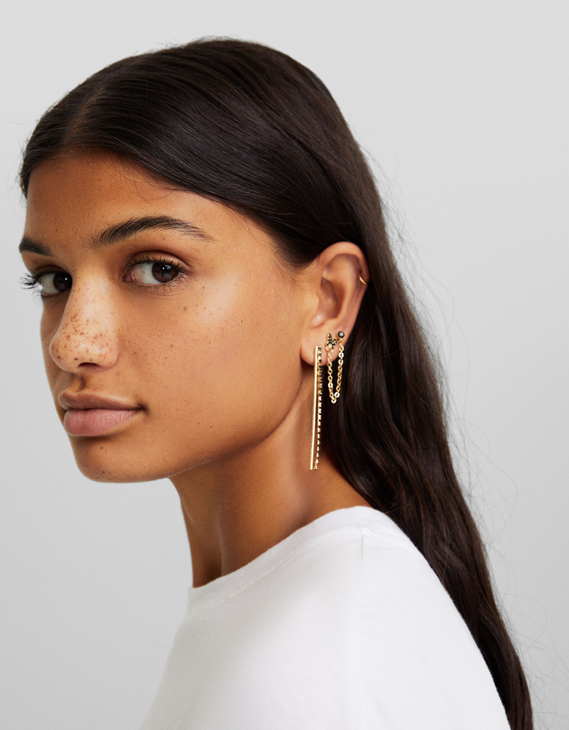 Set 9 pendientes pedrería