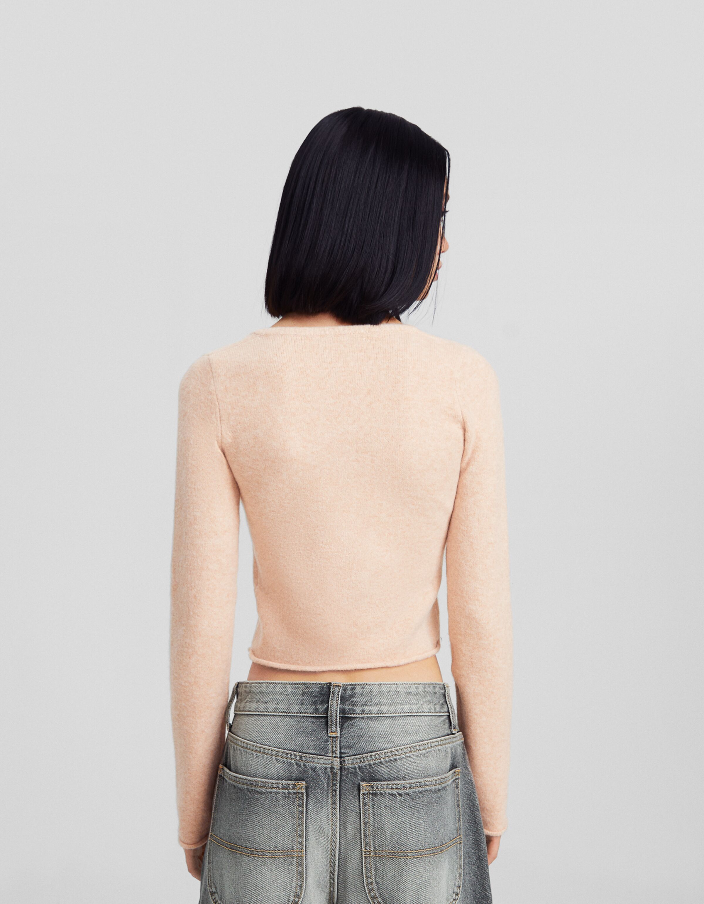 Jersey cuello pico rib