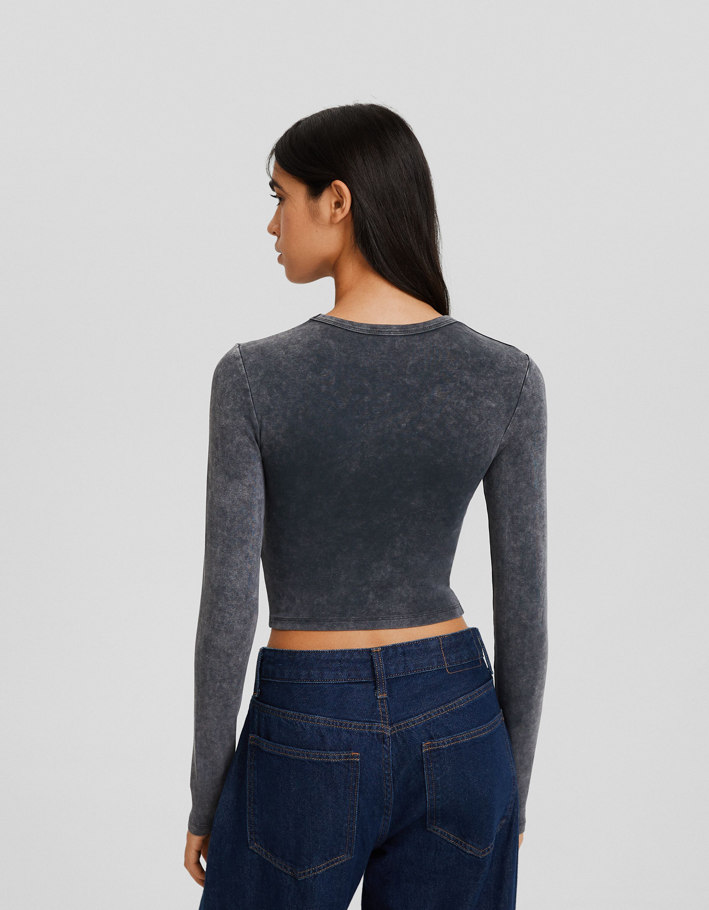 Camiseta manga larga ajustada print