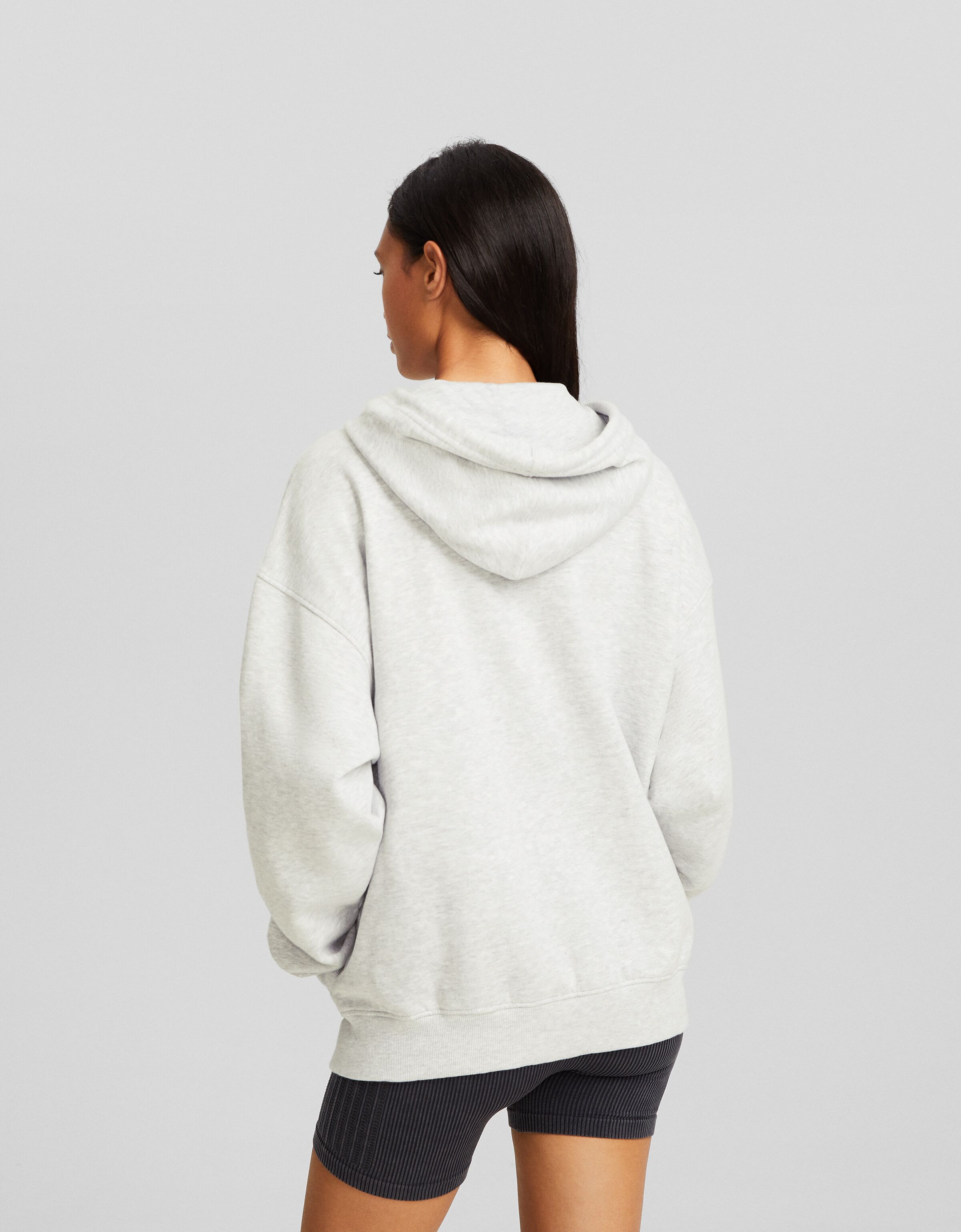 Sudadera cremallera capucha oversize