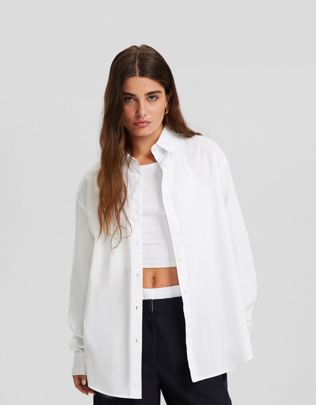 Camisa manga larga popelín