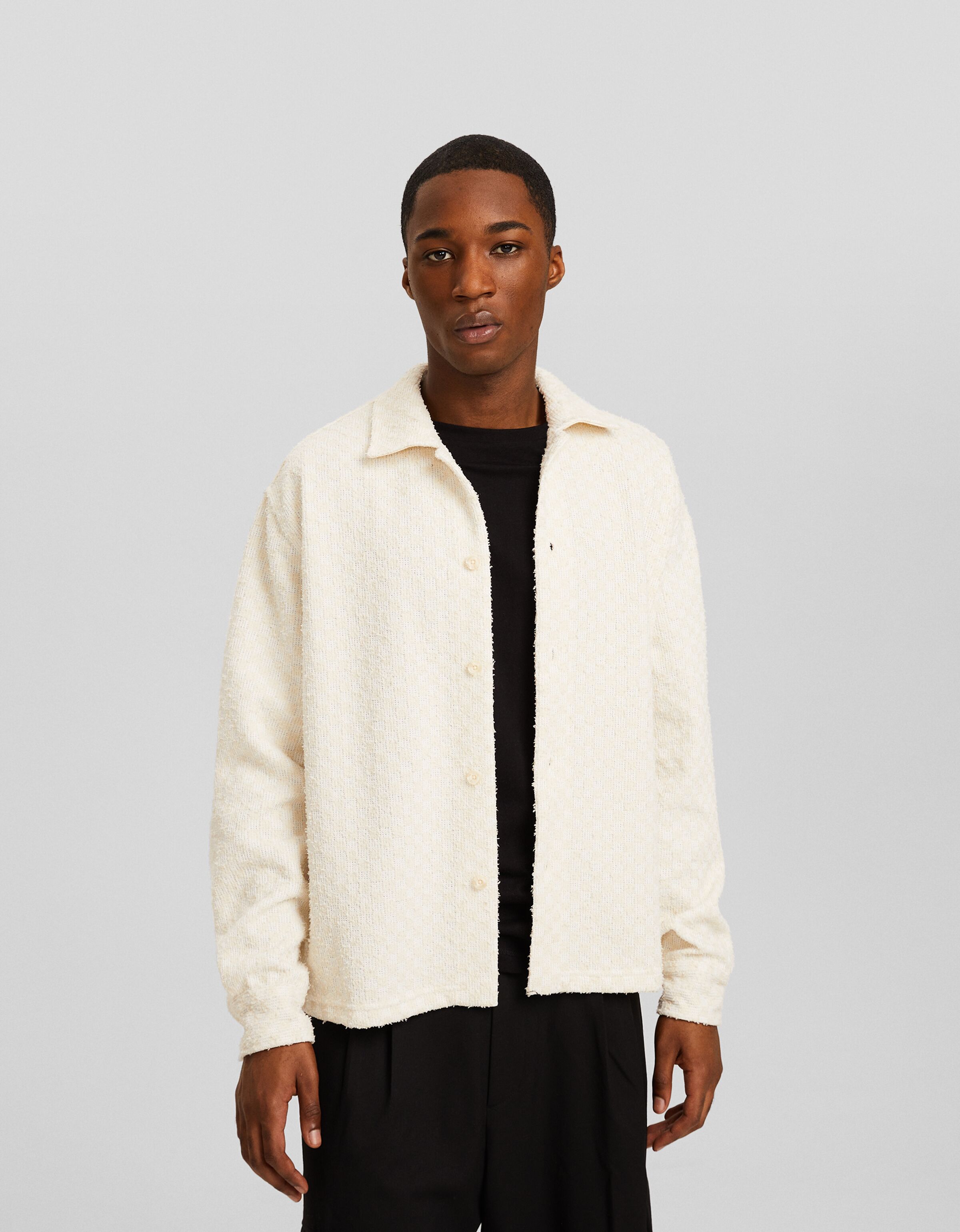 Sobrecamisa manga larga boxy fit cuadros