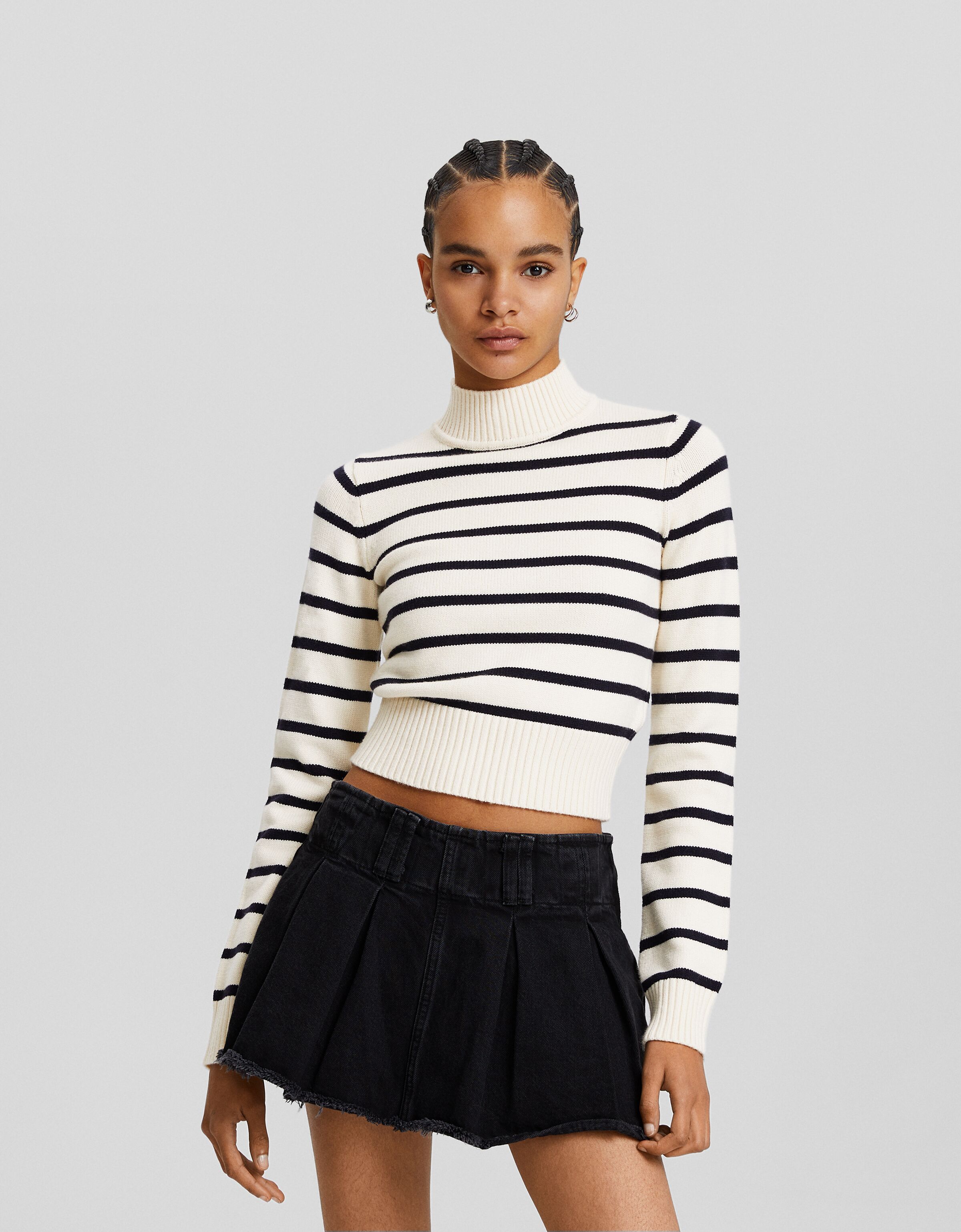 Jersey cuello subido rayas