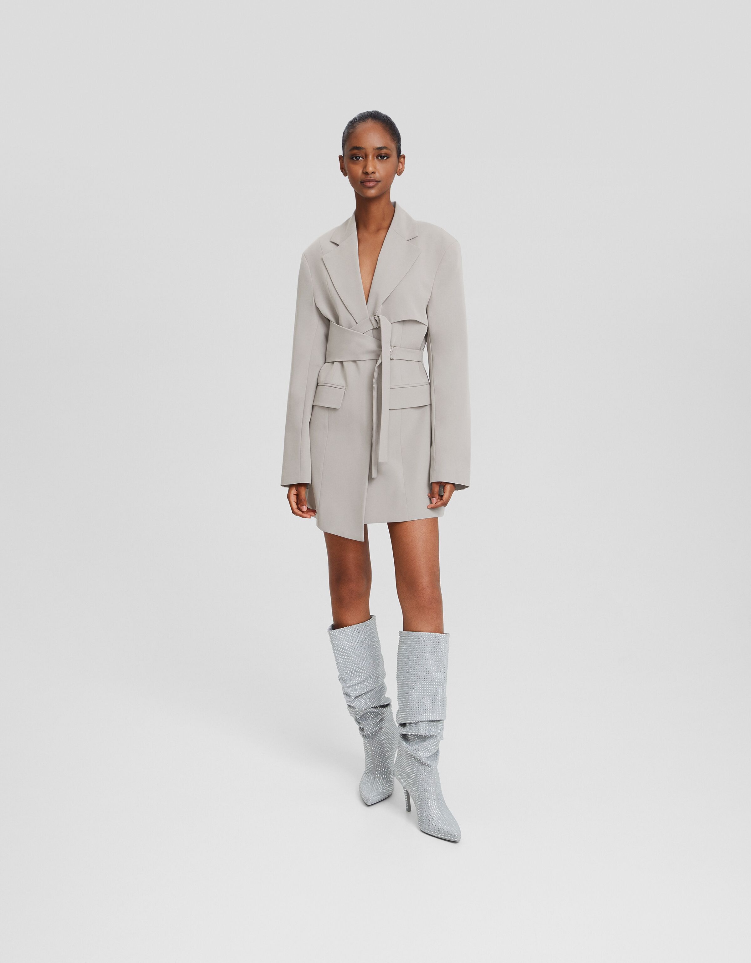 Vestido mini tailoring gabardina