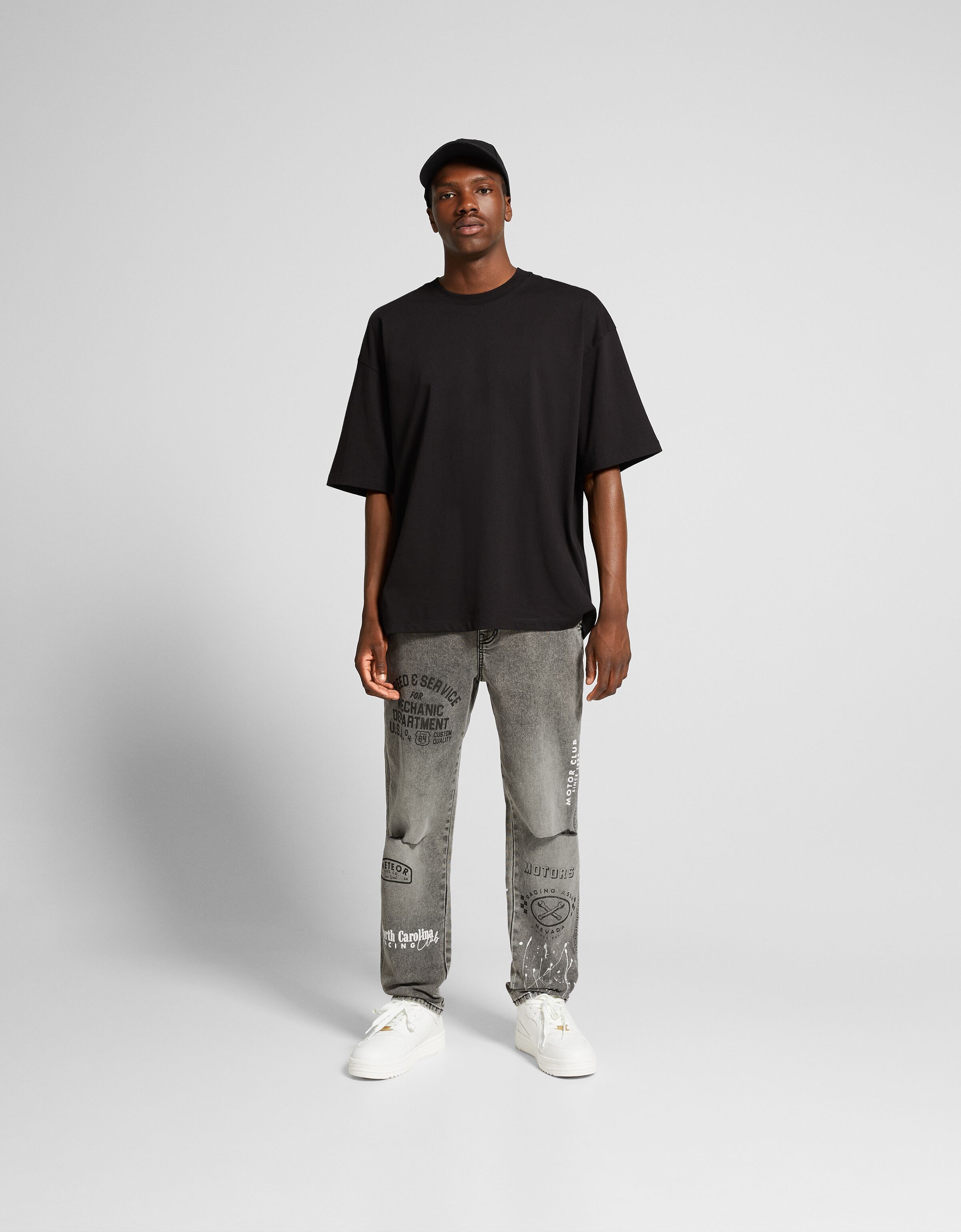 Pantalón algodón print pintura