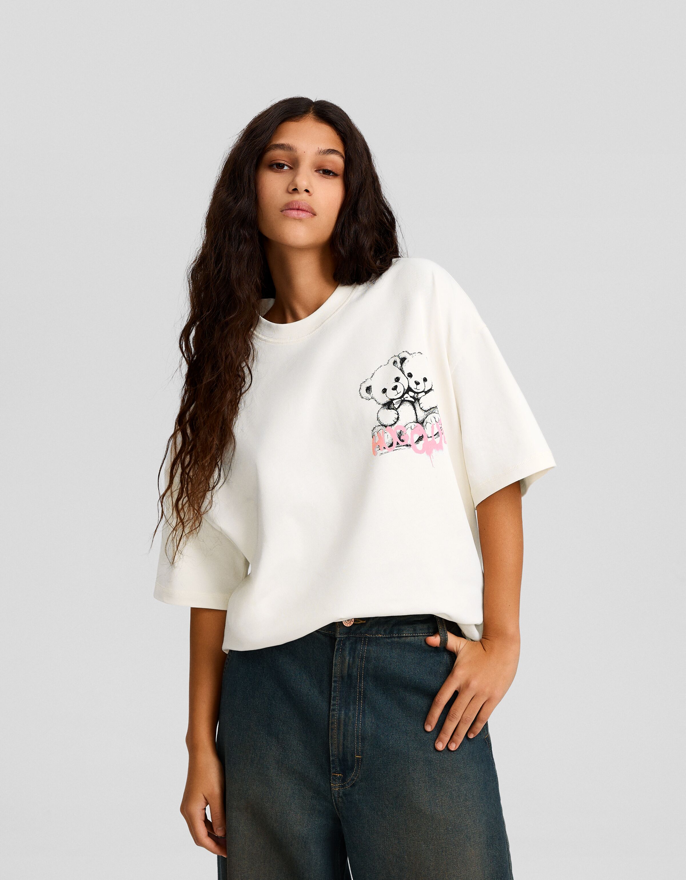 Camiseta manga corta oversize print
