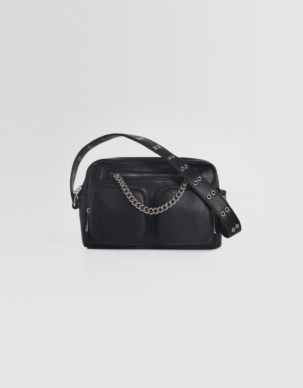 Bolso bandolera multiposición cadena bolsillos