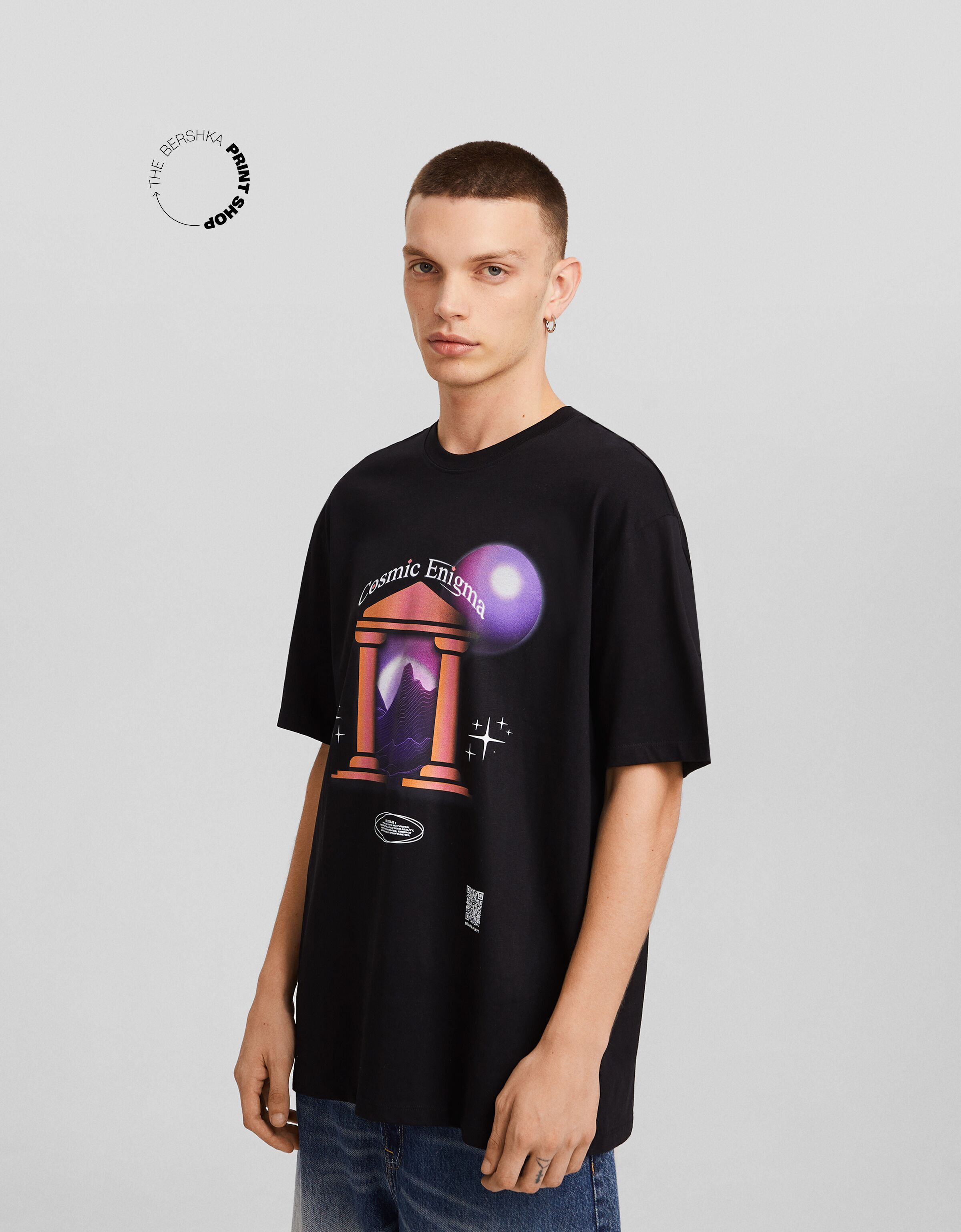 Camiseta Bershka Wearable Art boxy fit print