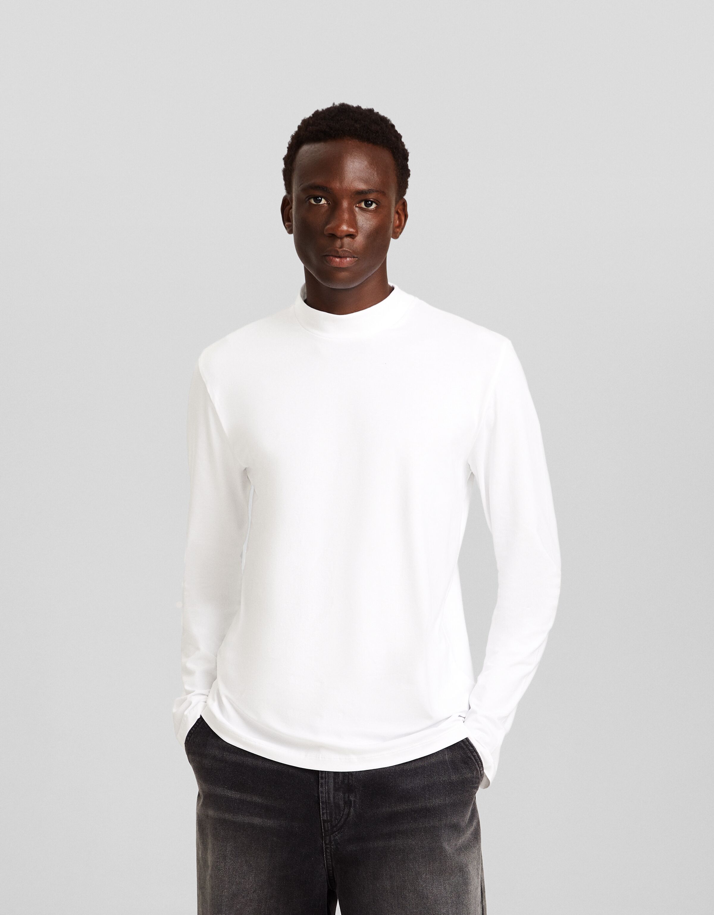 Camiseta manga larga cuello subido