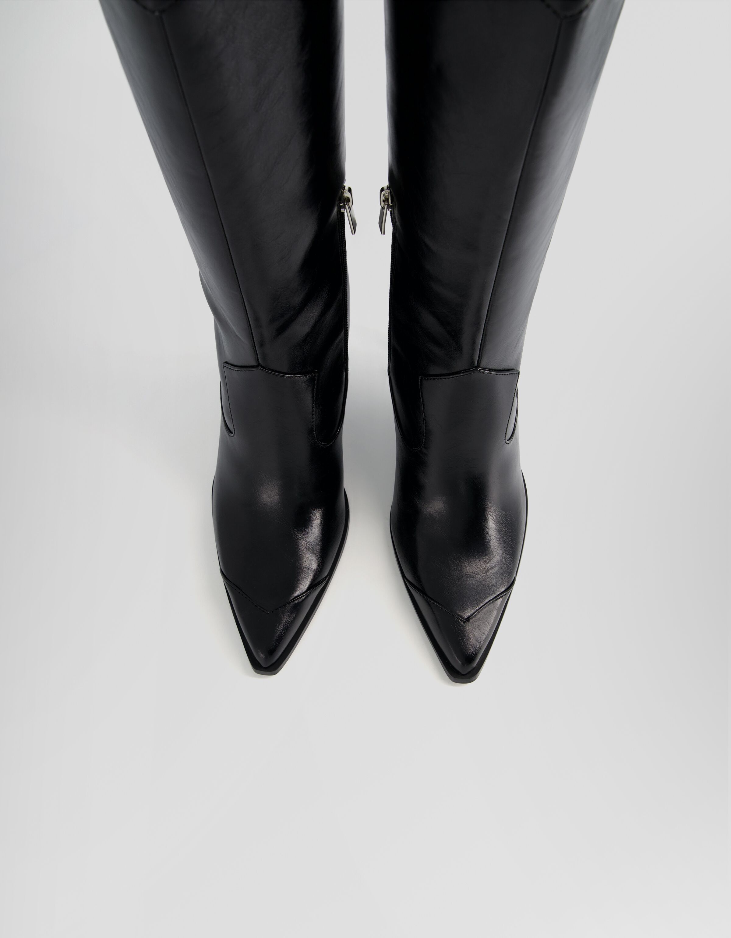 Botas tacón fino cowboy con cremallera