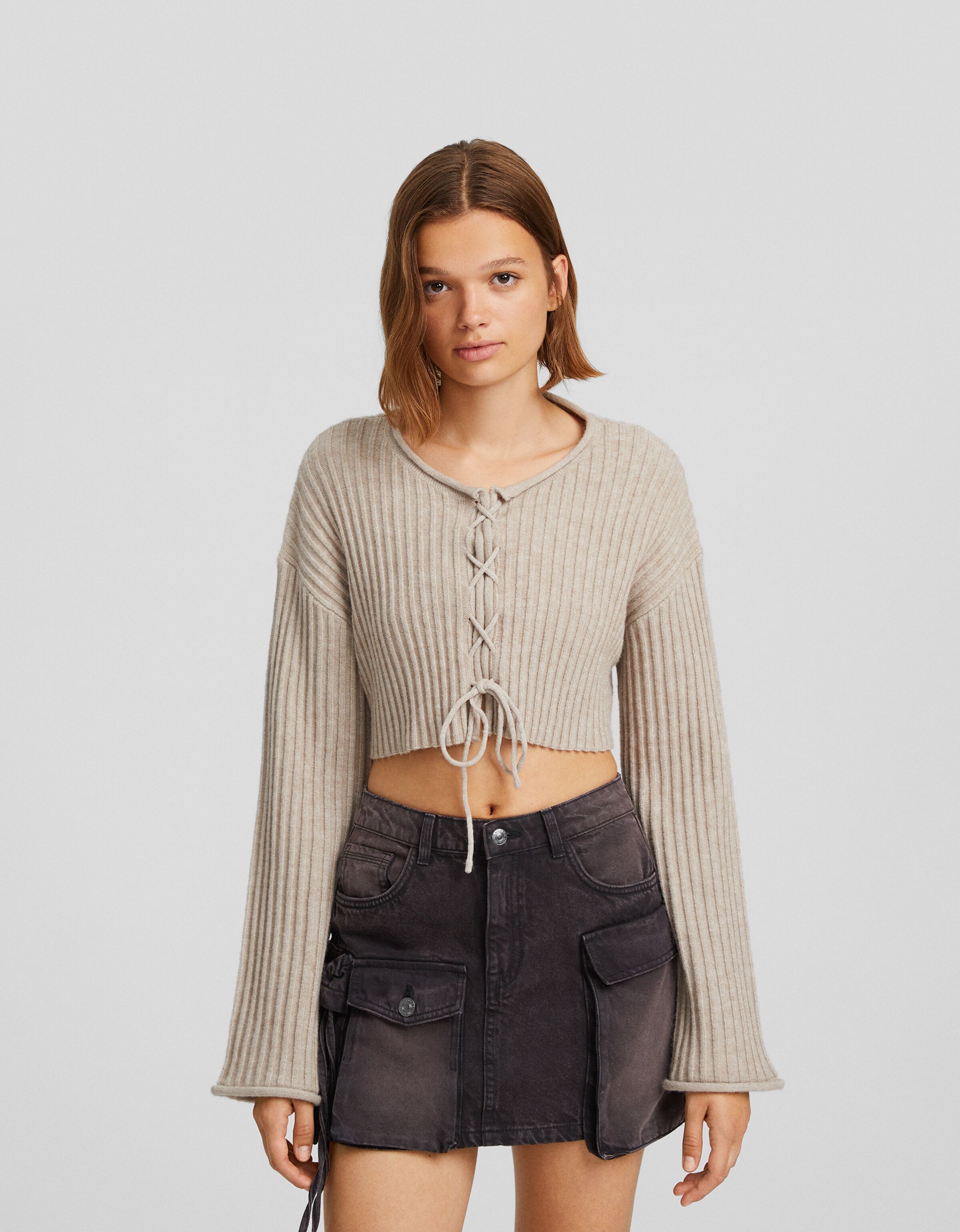 Falda mini sarga multipocket