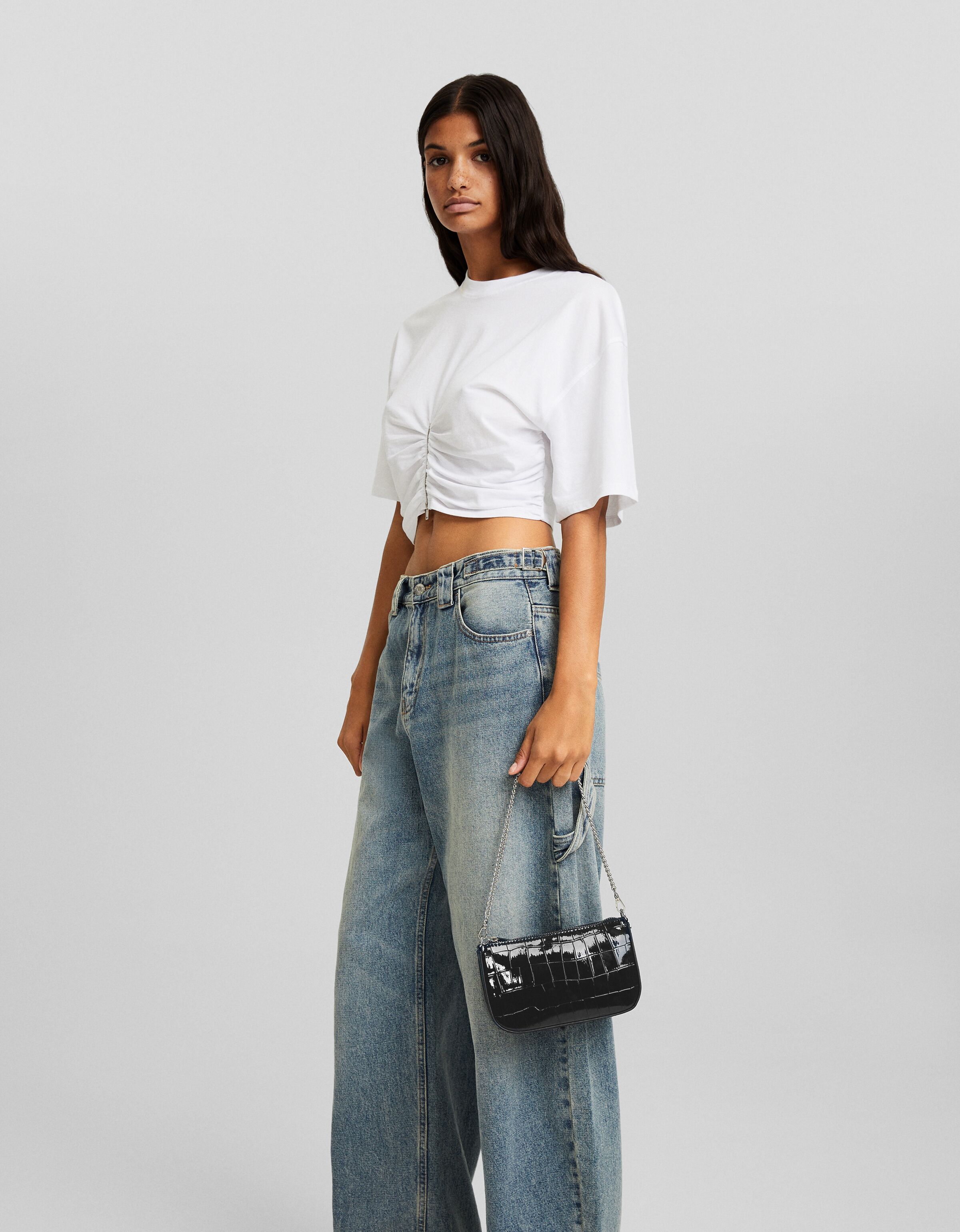 Bolso bandolera multiposición grabado estampado animal