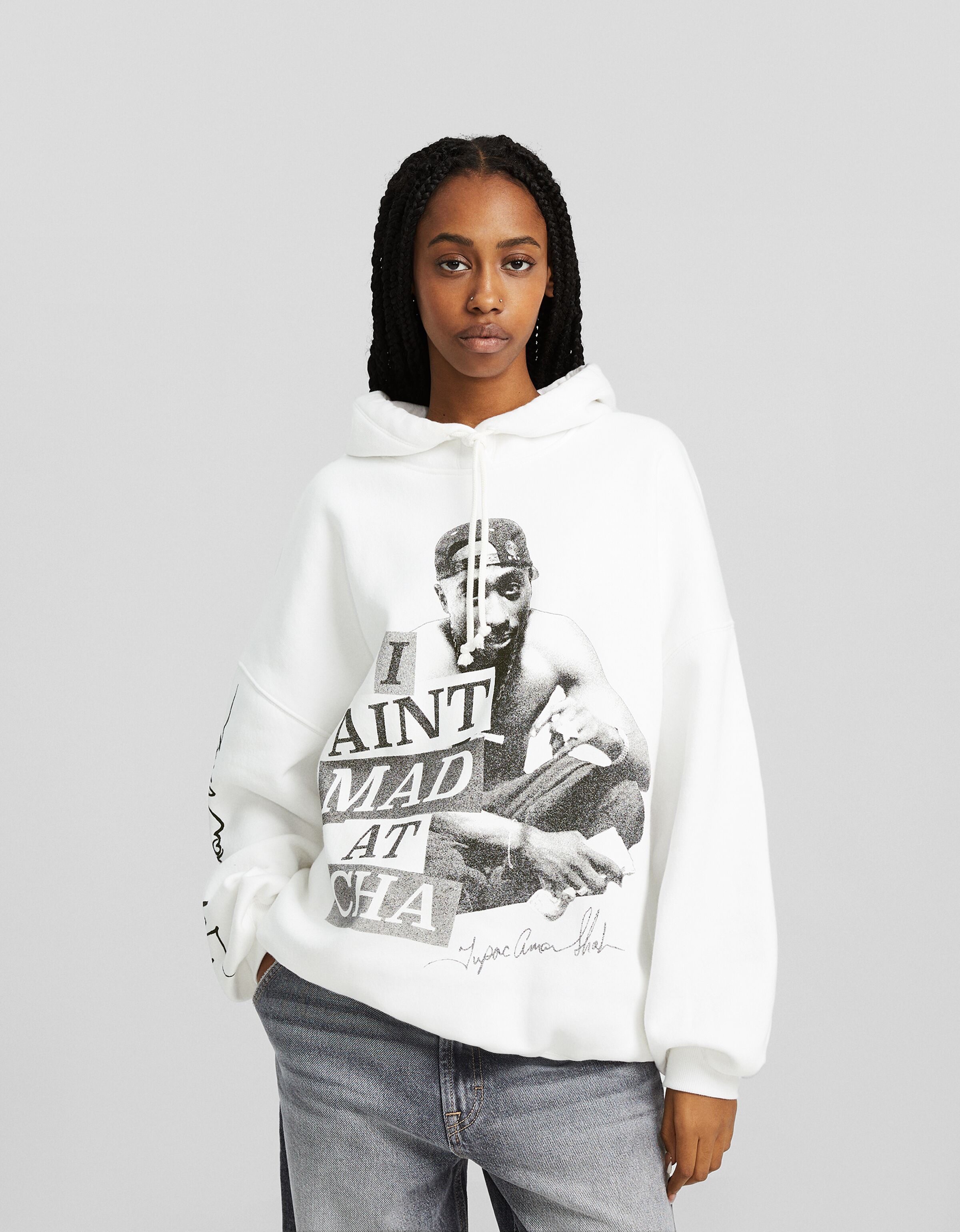 Sudadera Tupac capucha print