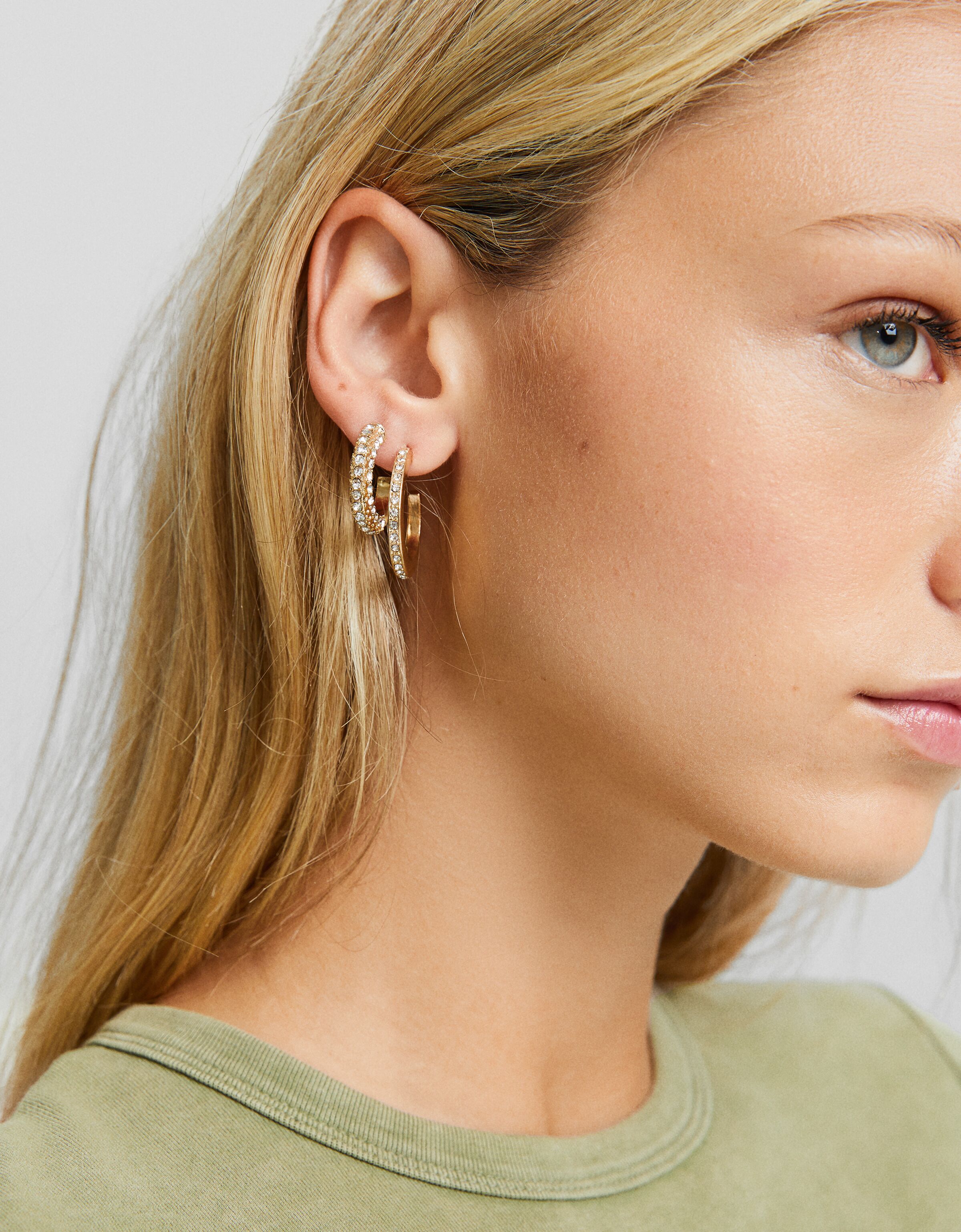 Set 6 pendientes textura pedrería