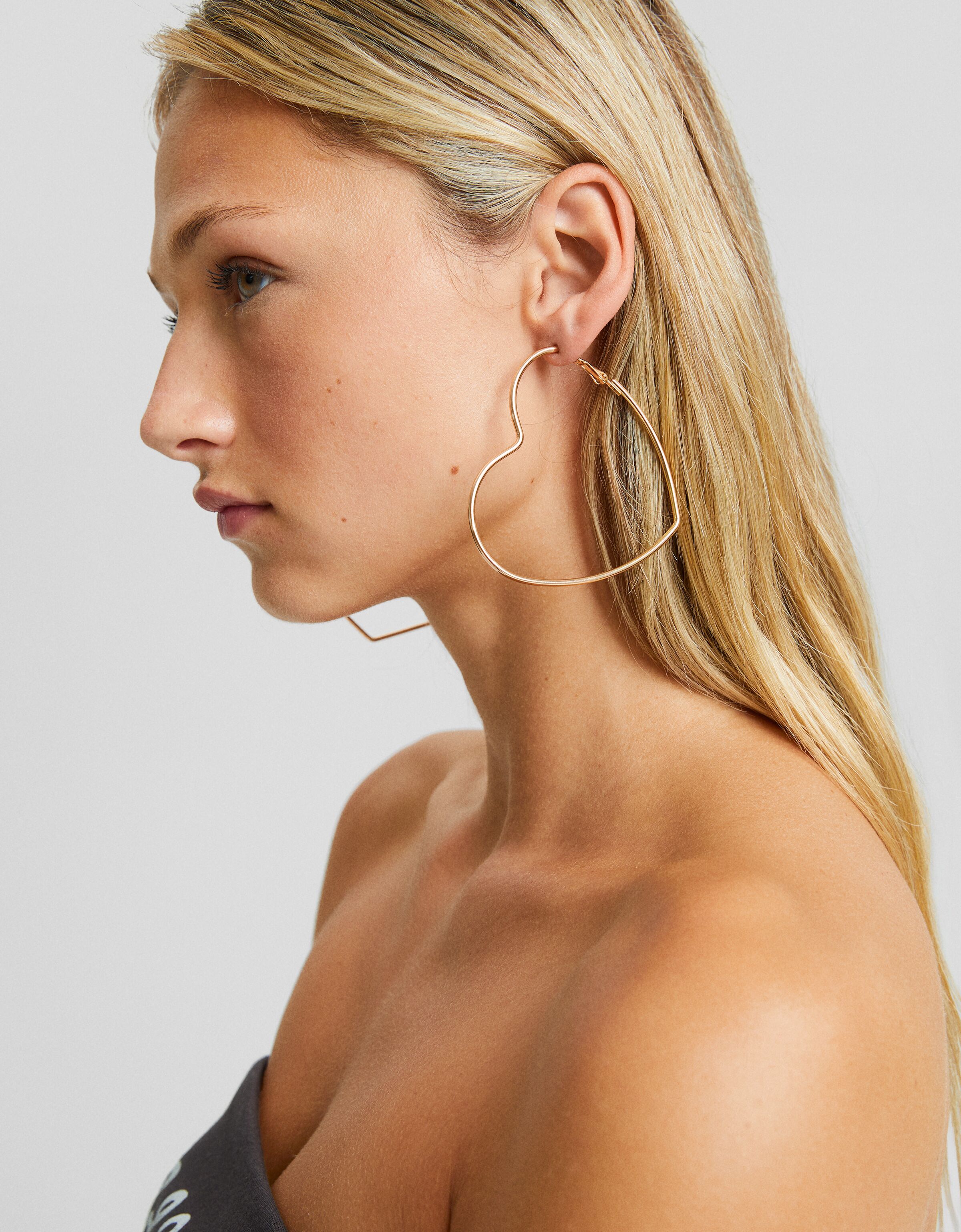 Set 3 pendientes aros geométricos corazón