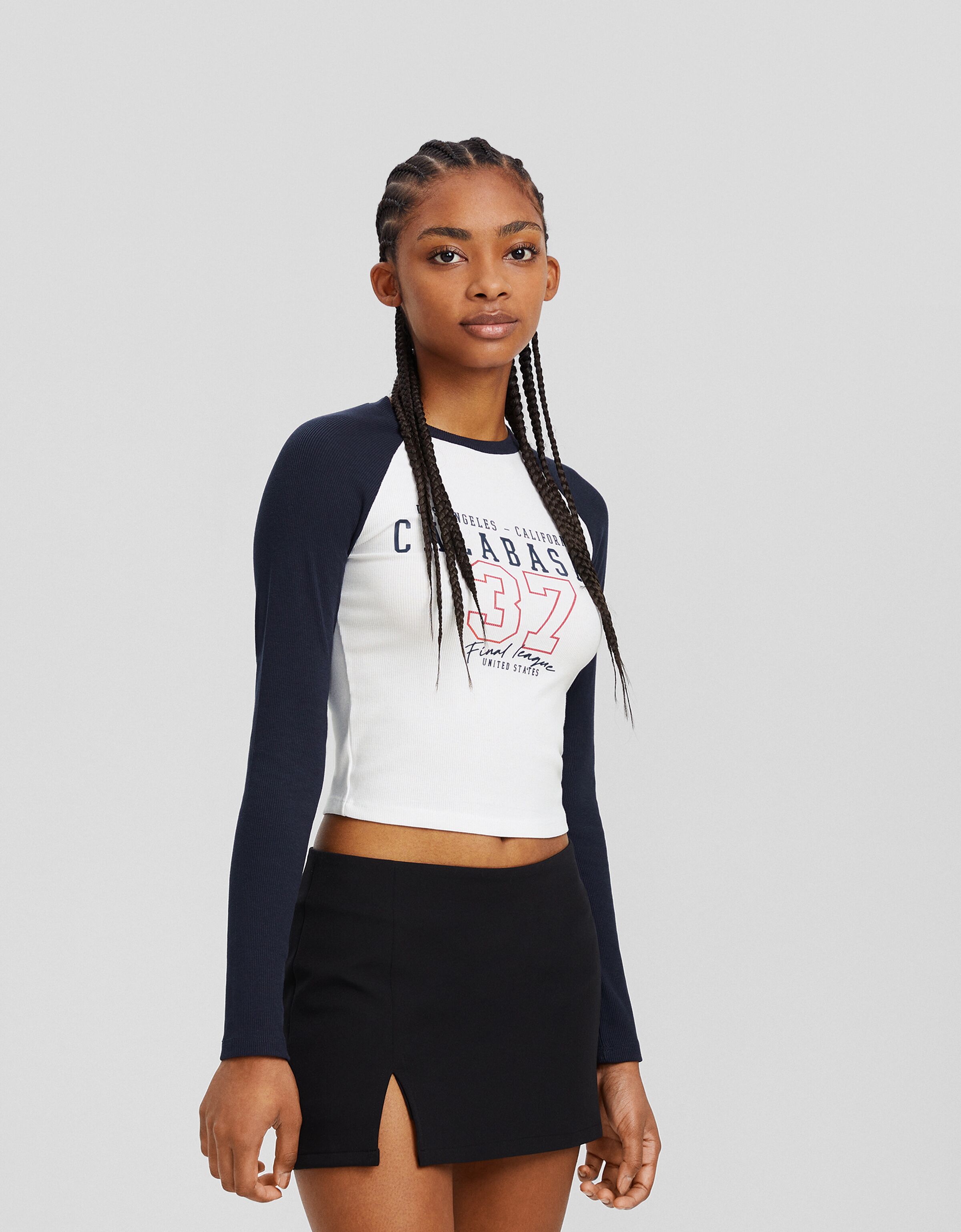 Camiseta manga larga ranglan print