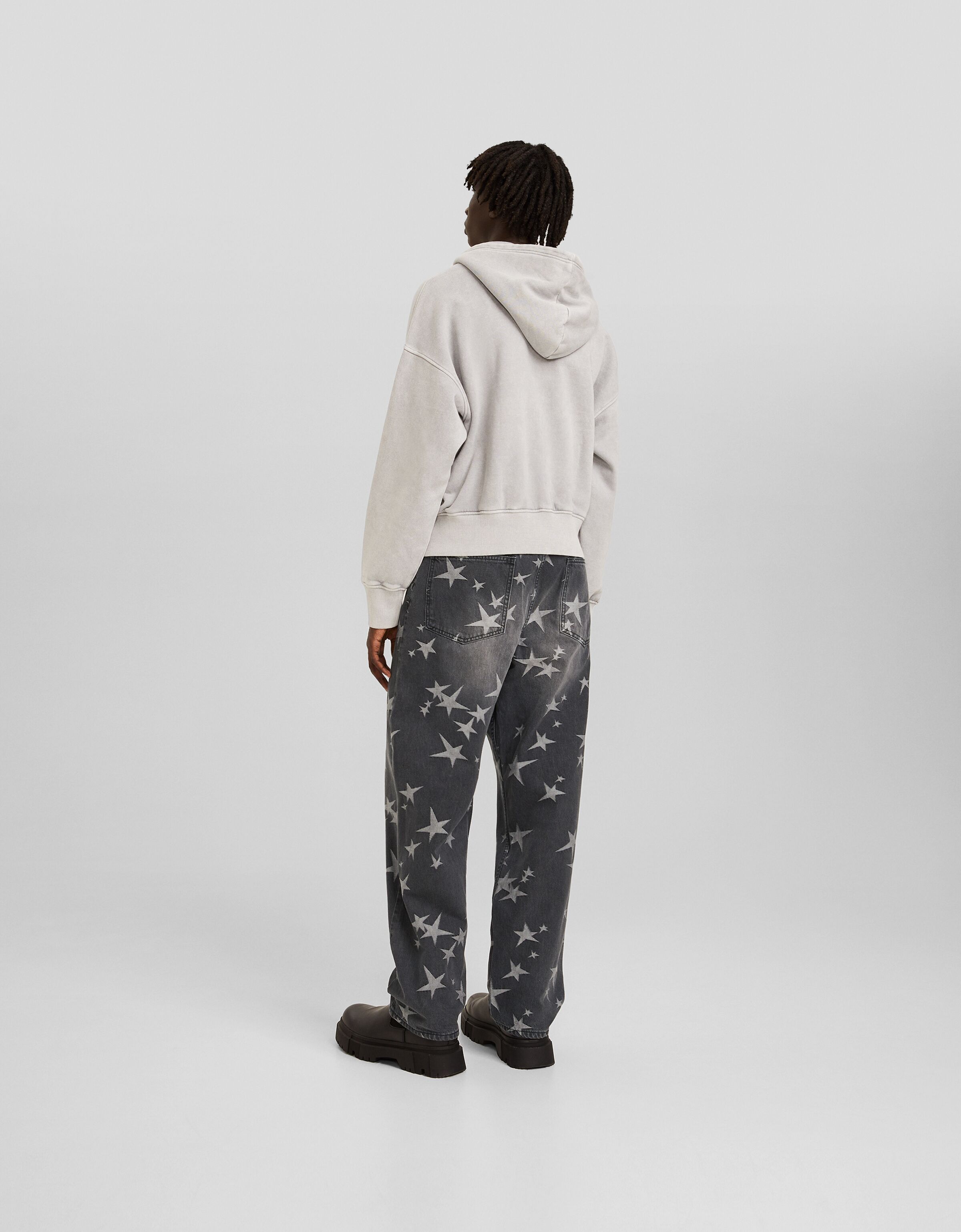 Jeans baggy jacquard