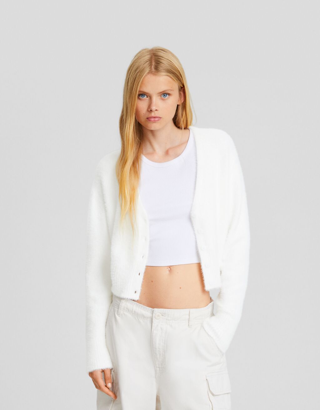 Cárdigan efecto pelo