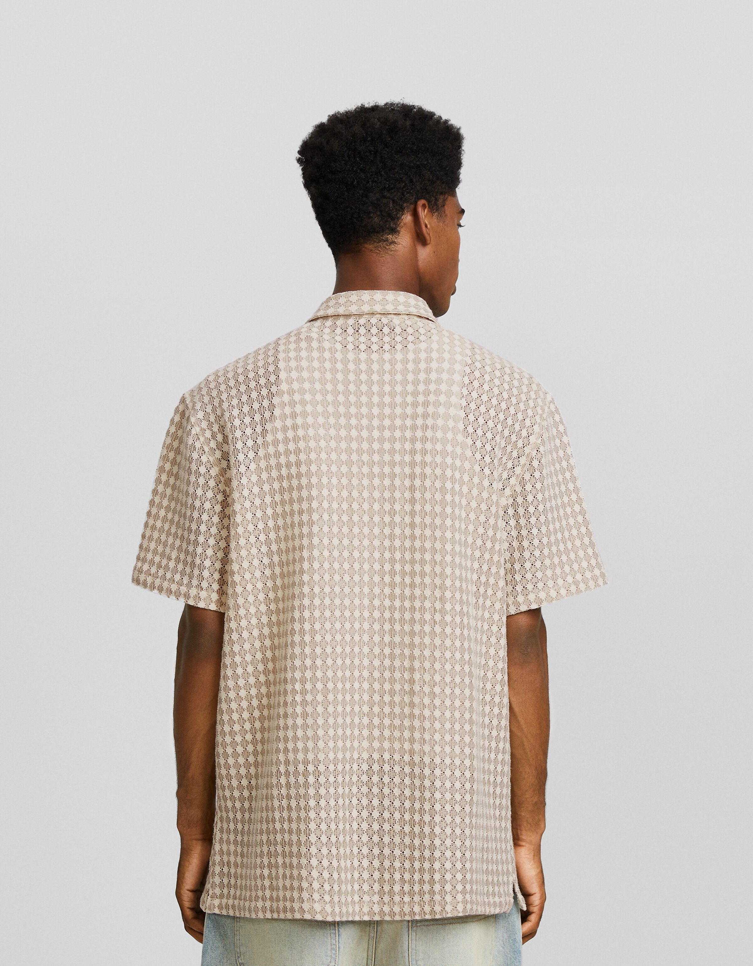 Camisa manga corta rústica calados