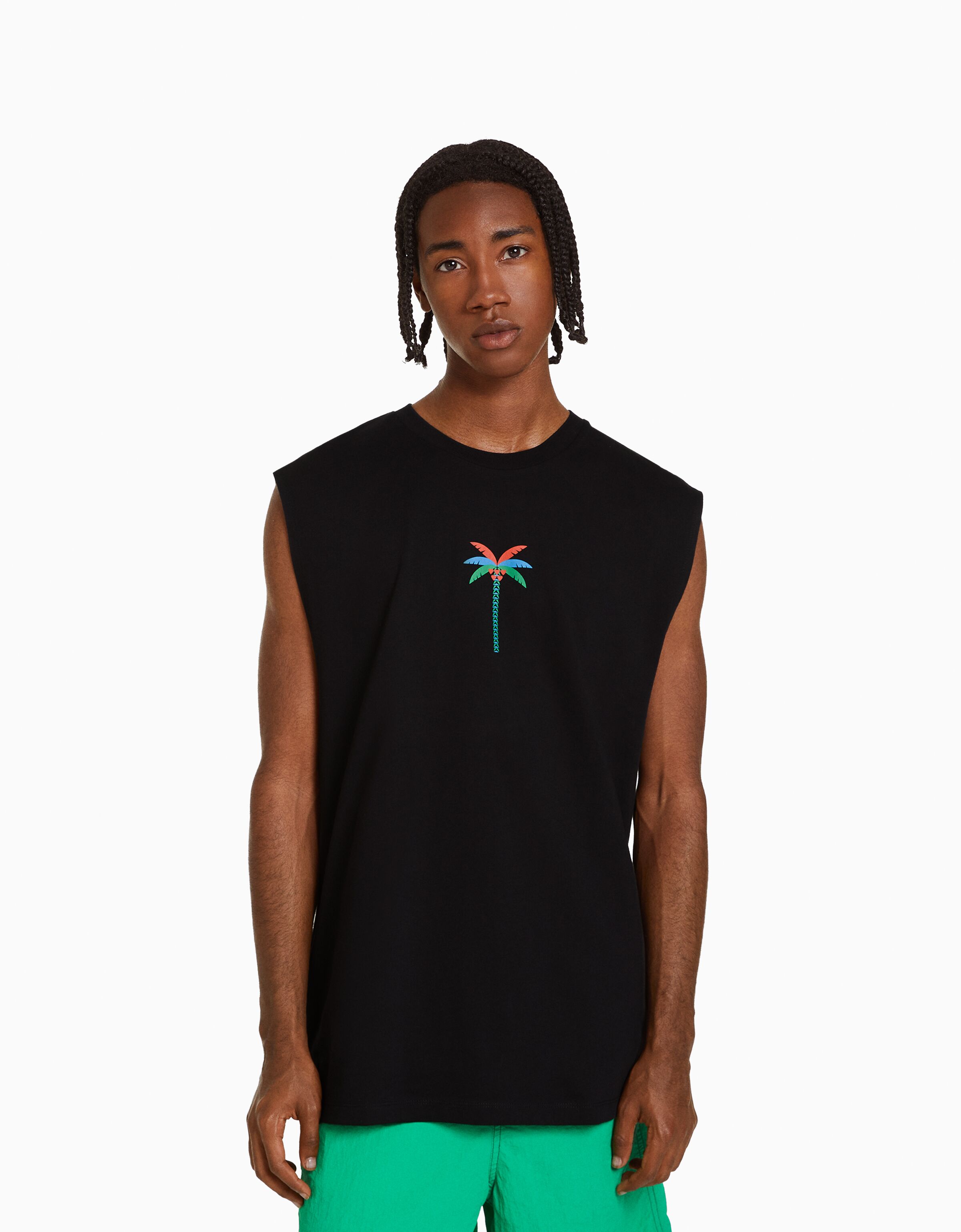 Camiseta sin mangas worker print