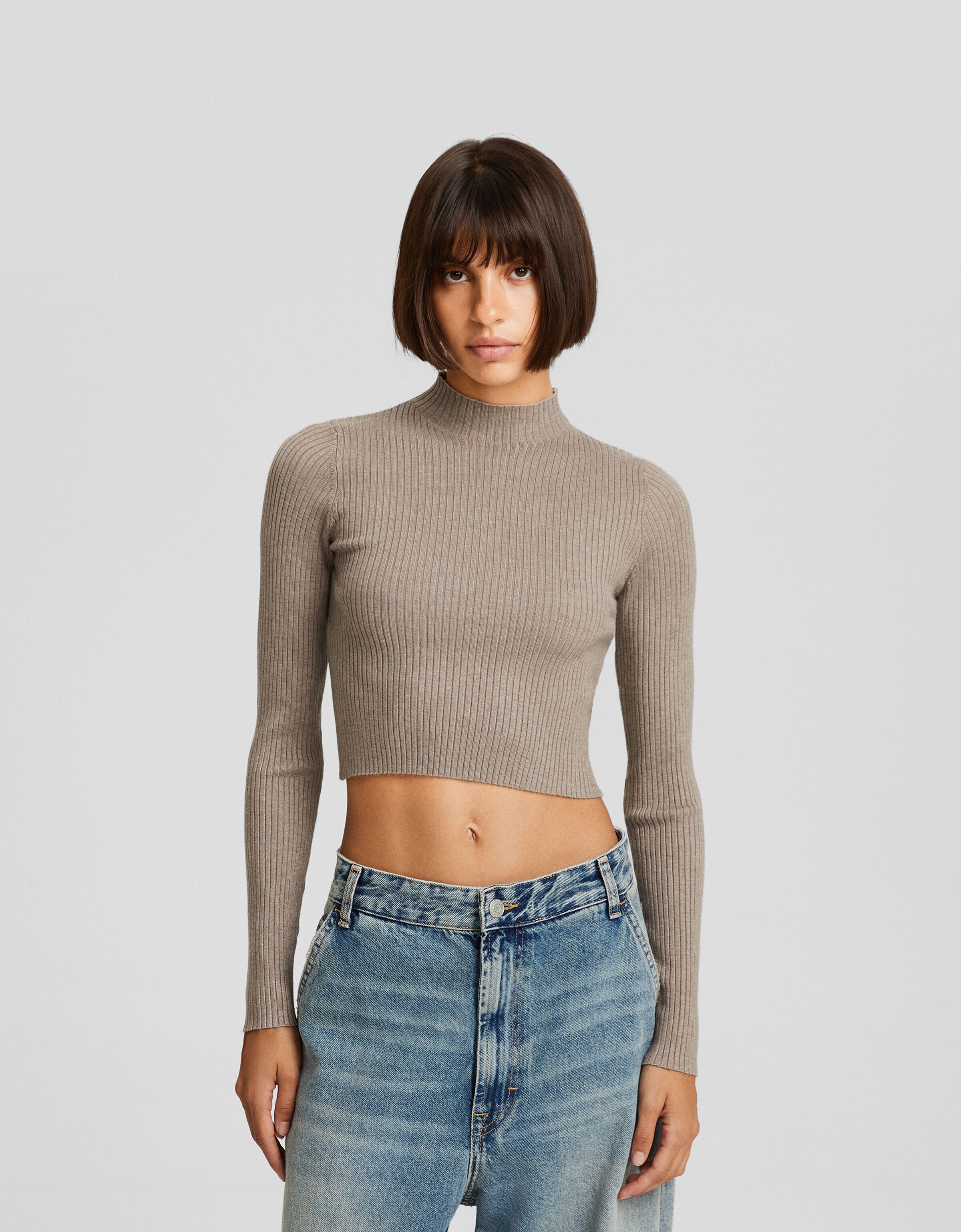 Jersey cuello subido rib