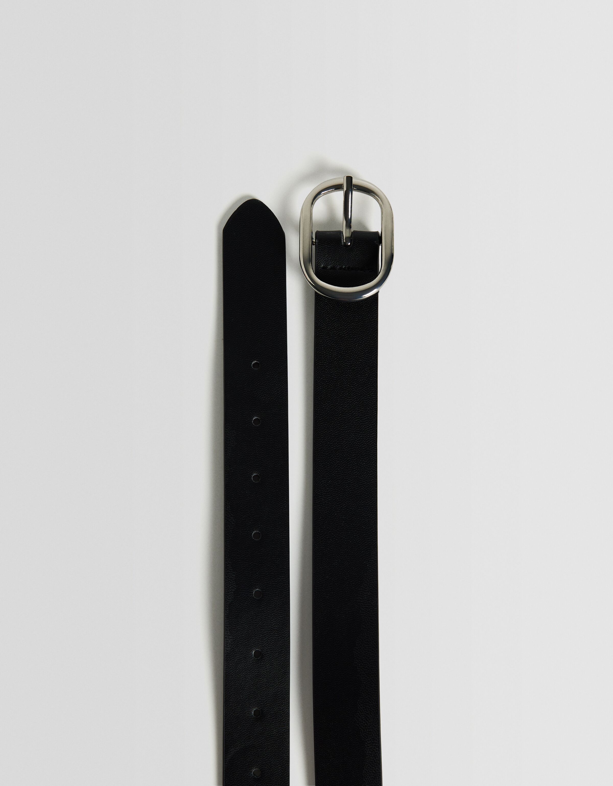 Cinturón efecto piel hebilla rectangular