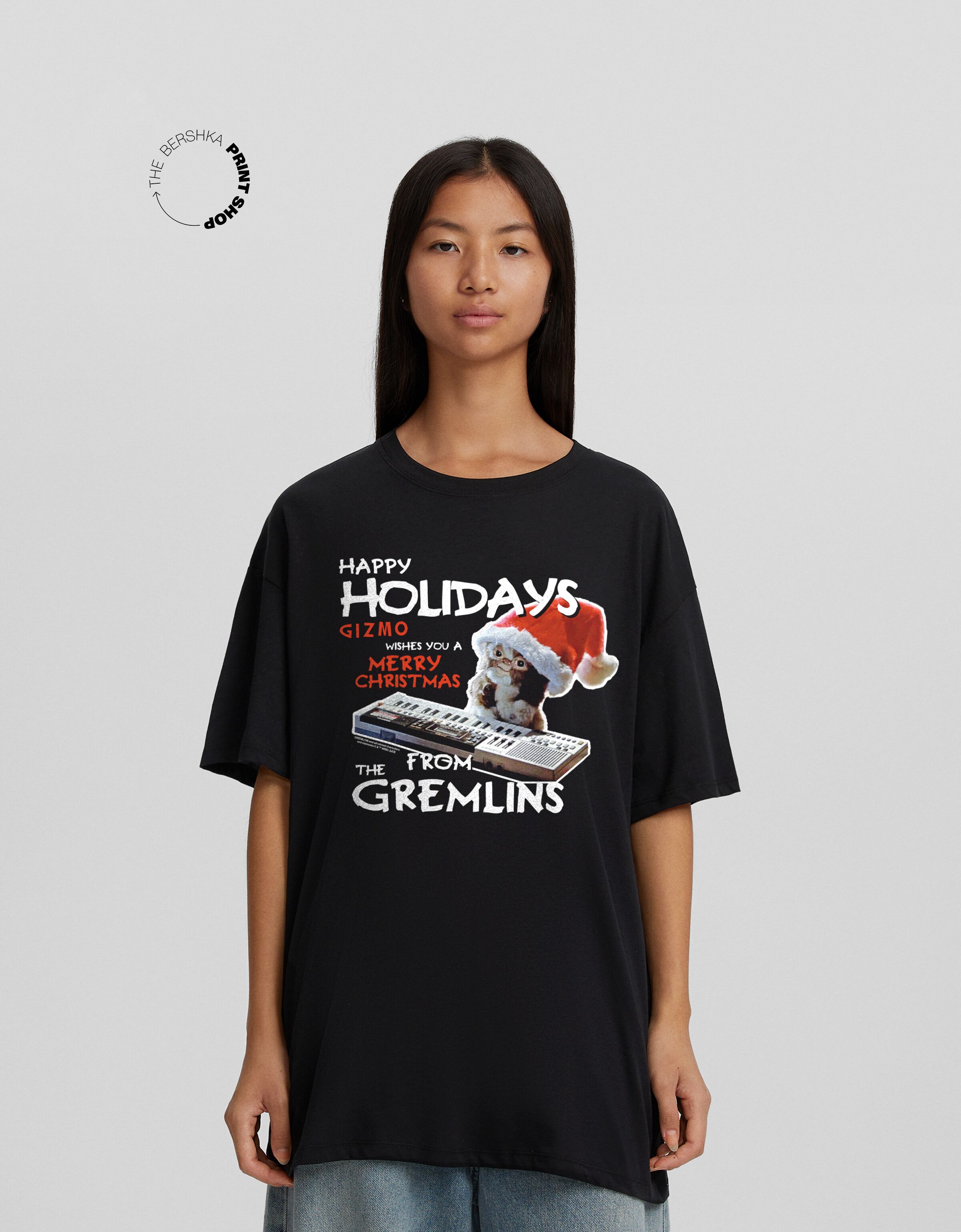 Camiseta Gremlins manga corta boxy fit print