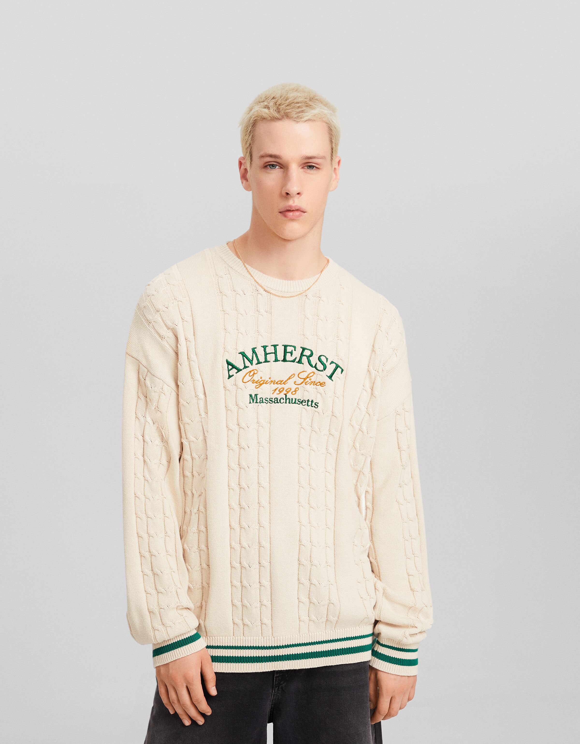 Jersey trenzas bordado