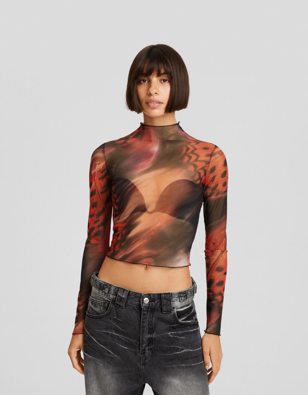 Camiseta manga larga tul