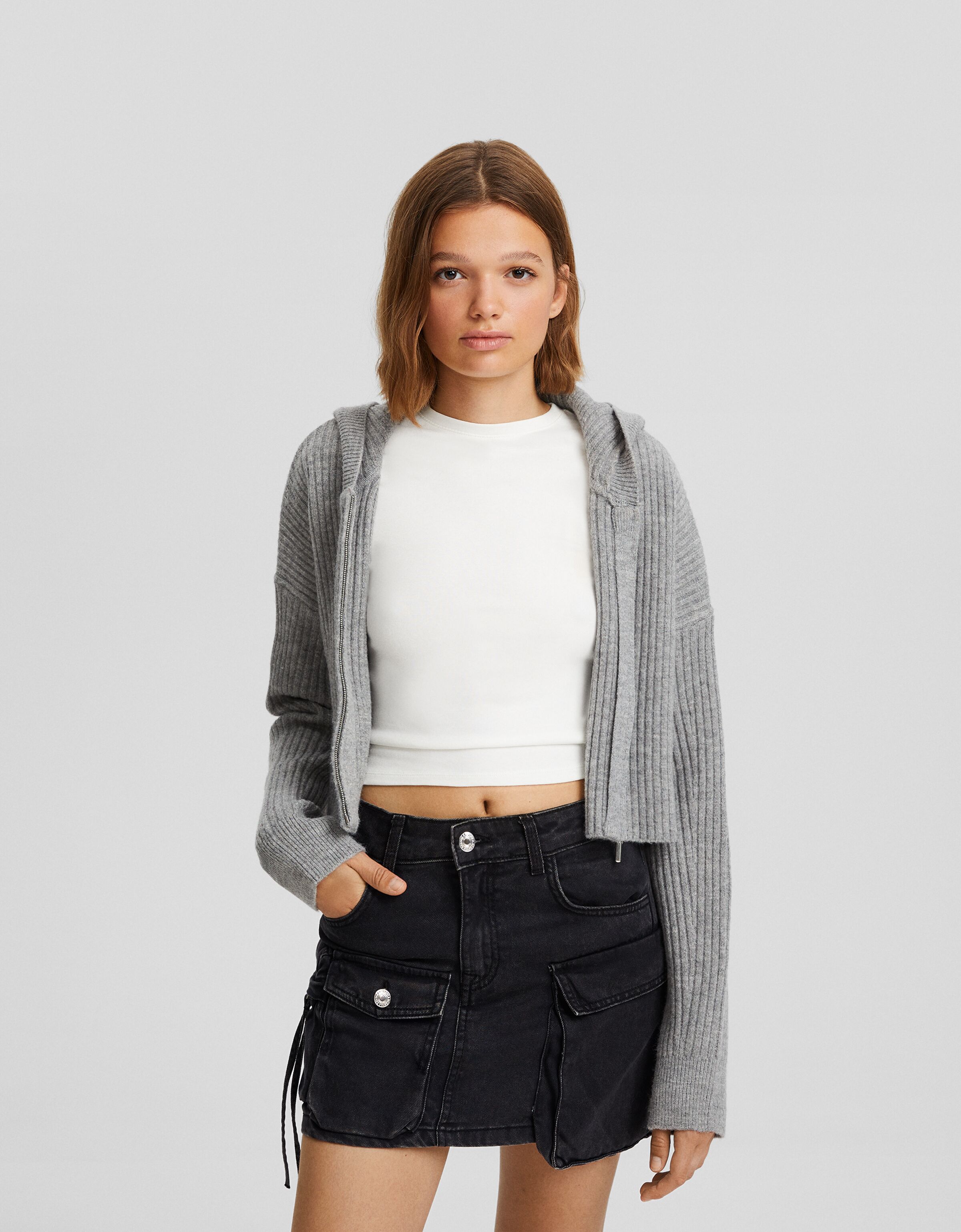 Falda mini sarga multipocket