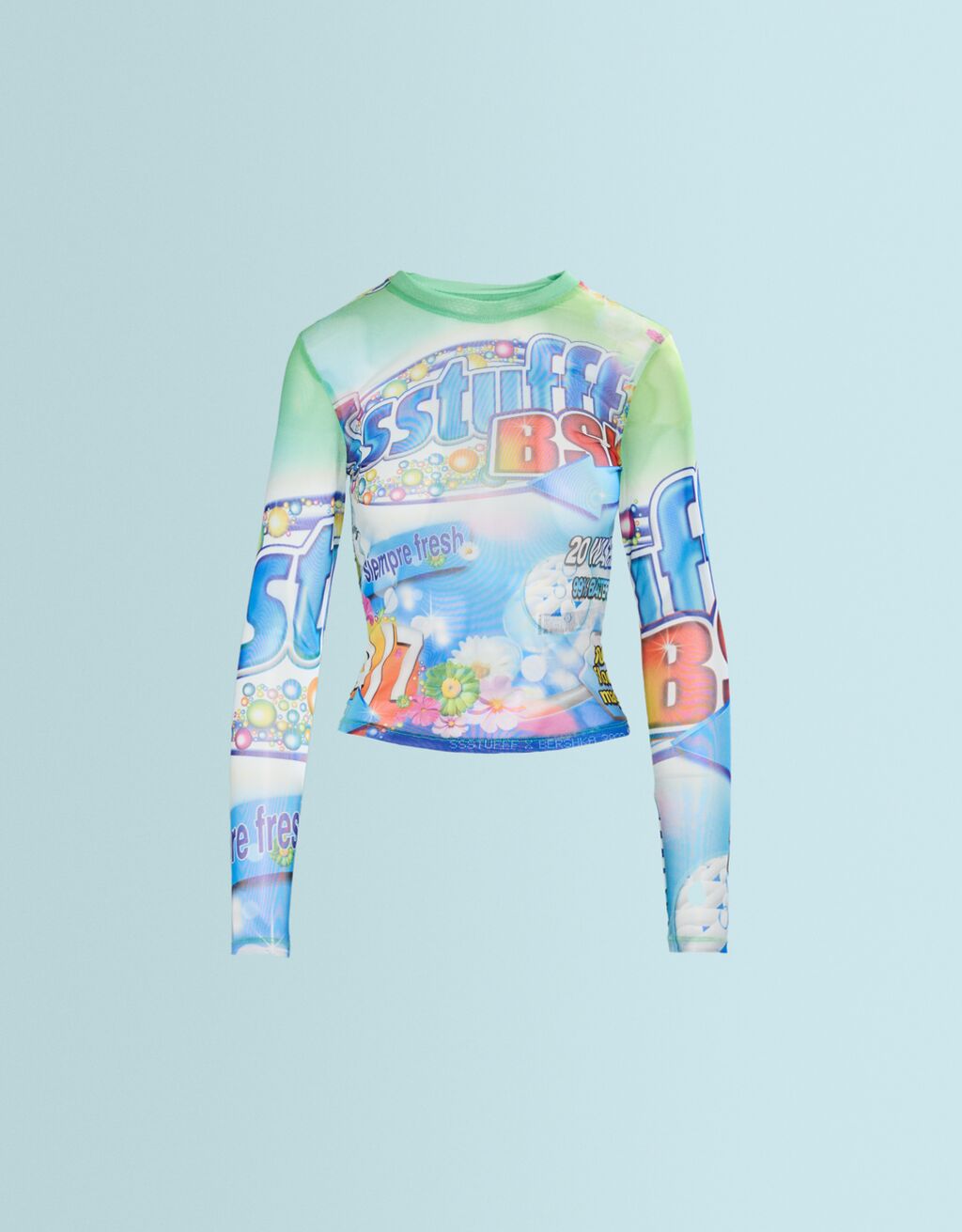 Camiseta SSSTUFFF X BERSHKA manga larga tul print