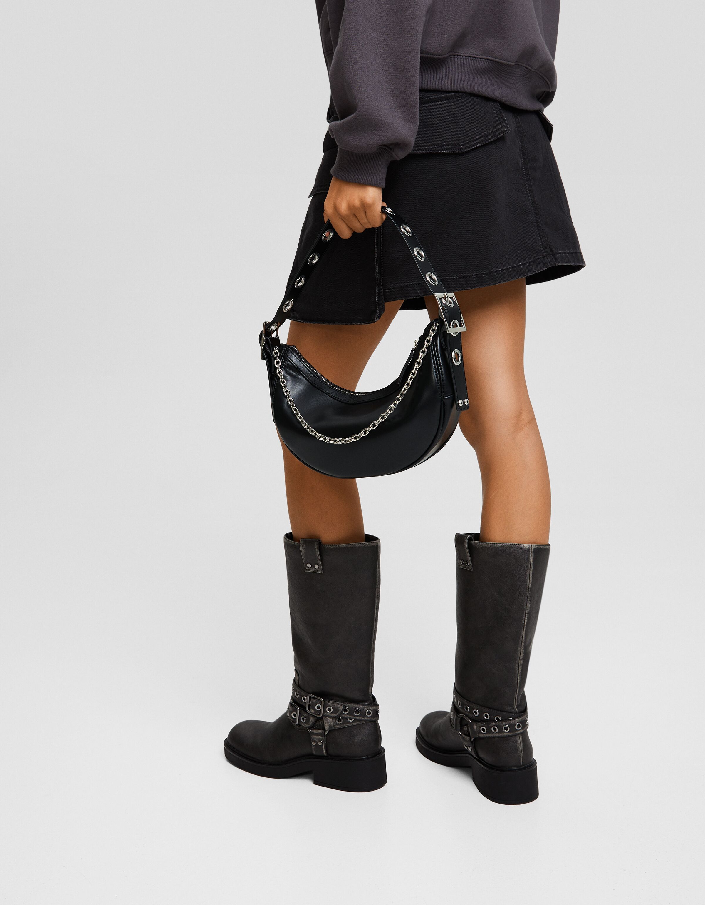 Bolso de hombro cadena eyelets