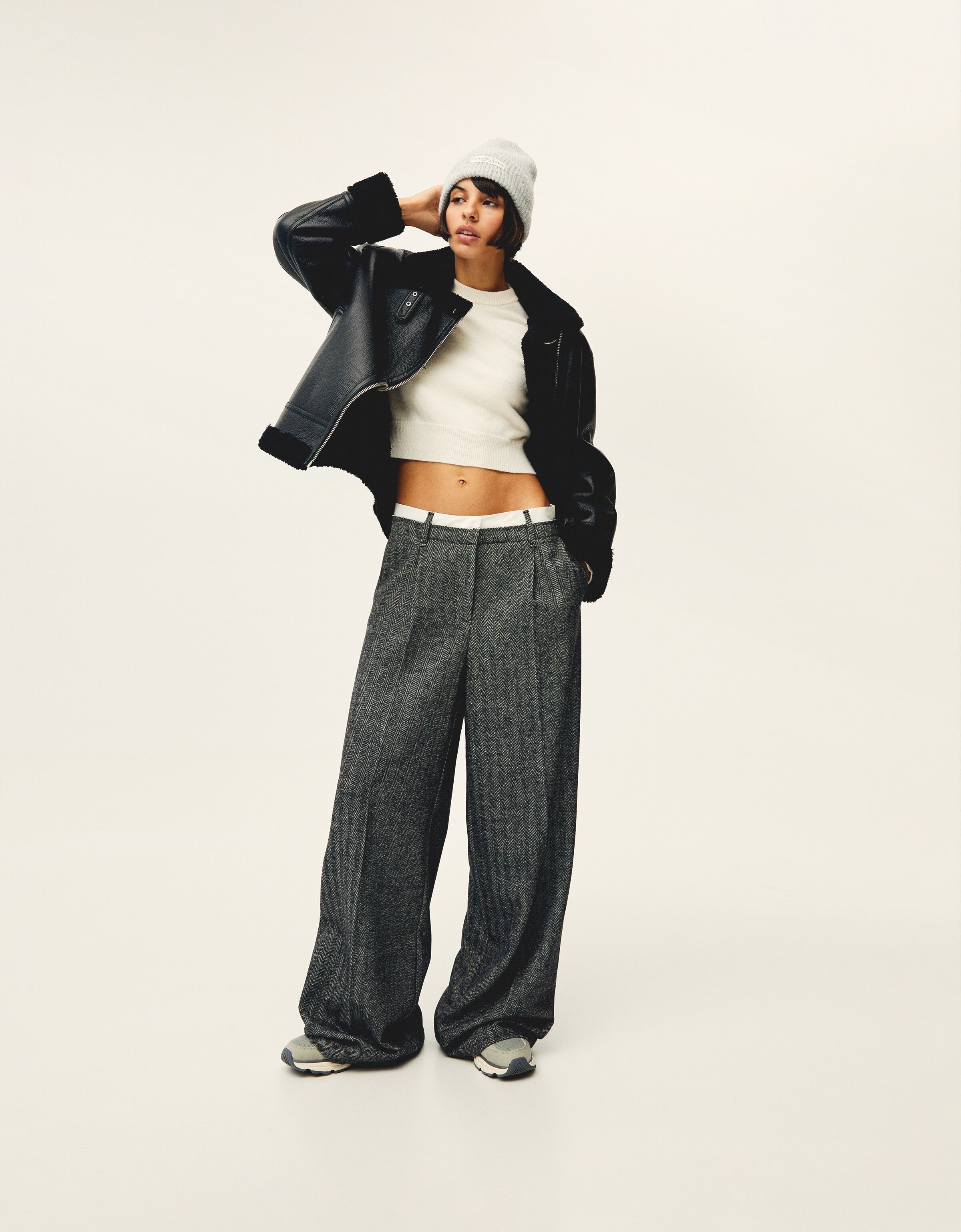 Cazadora biker doble faz oversize