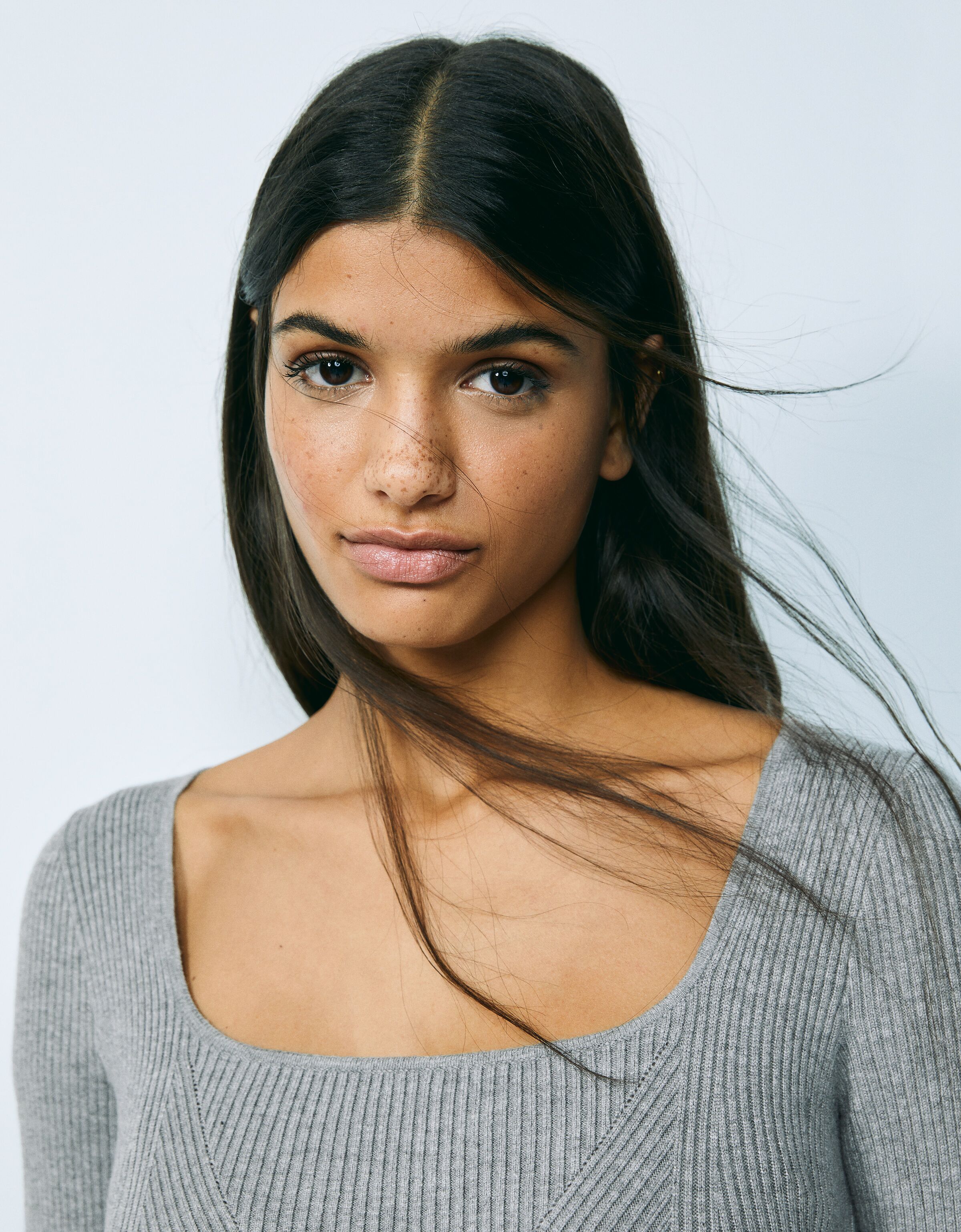 Body manga larga punto escote cuadrado