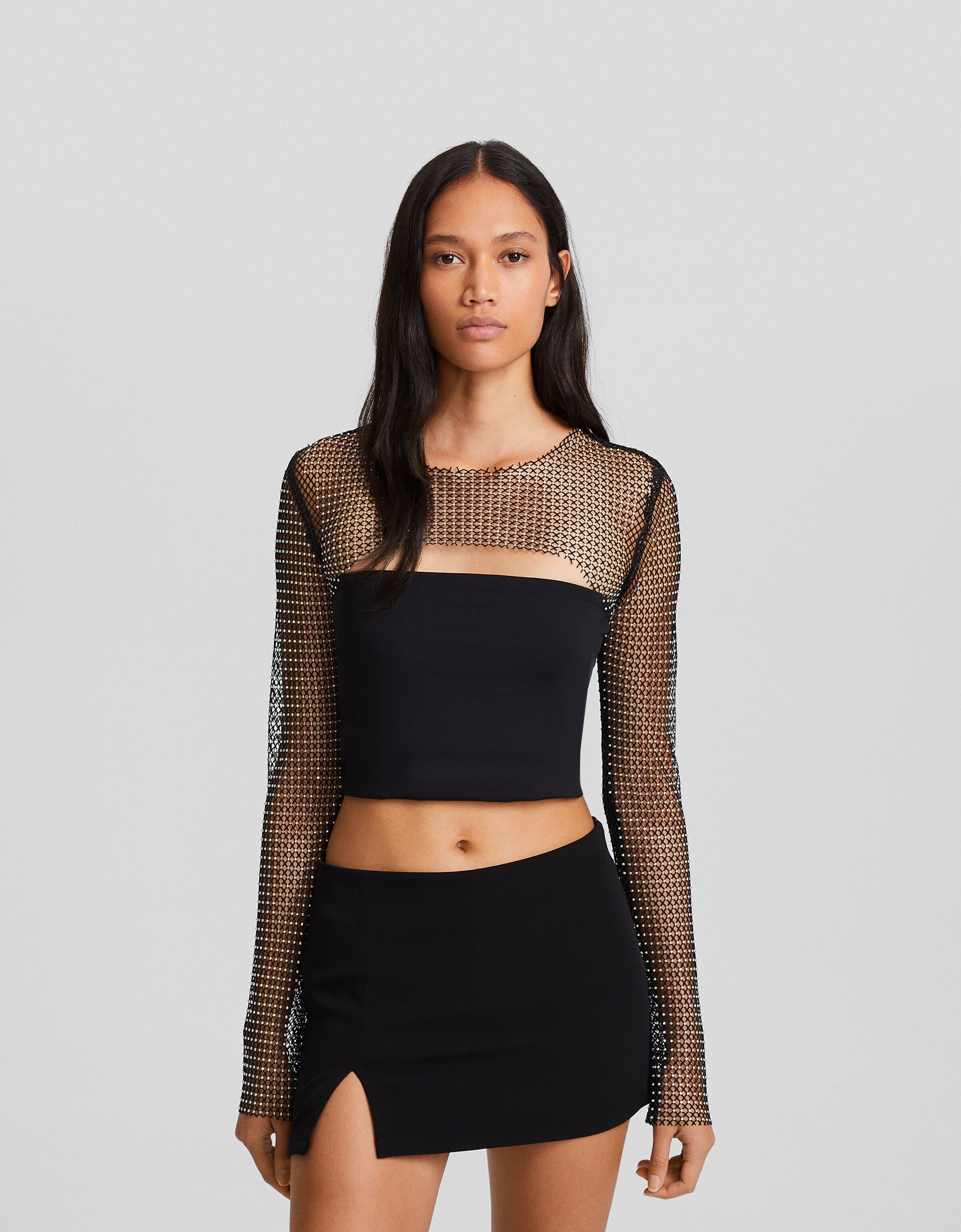 Camiseta manga larga red strass