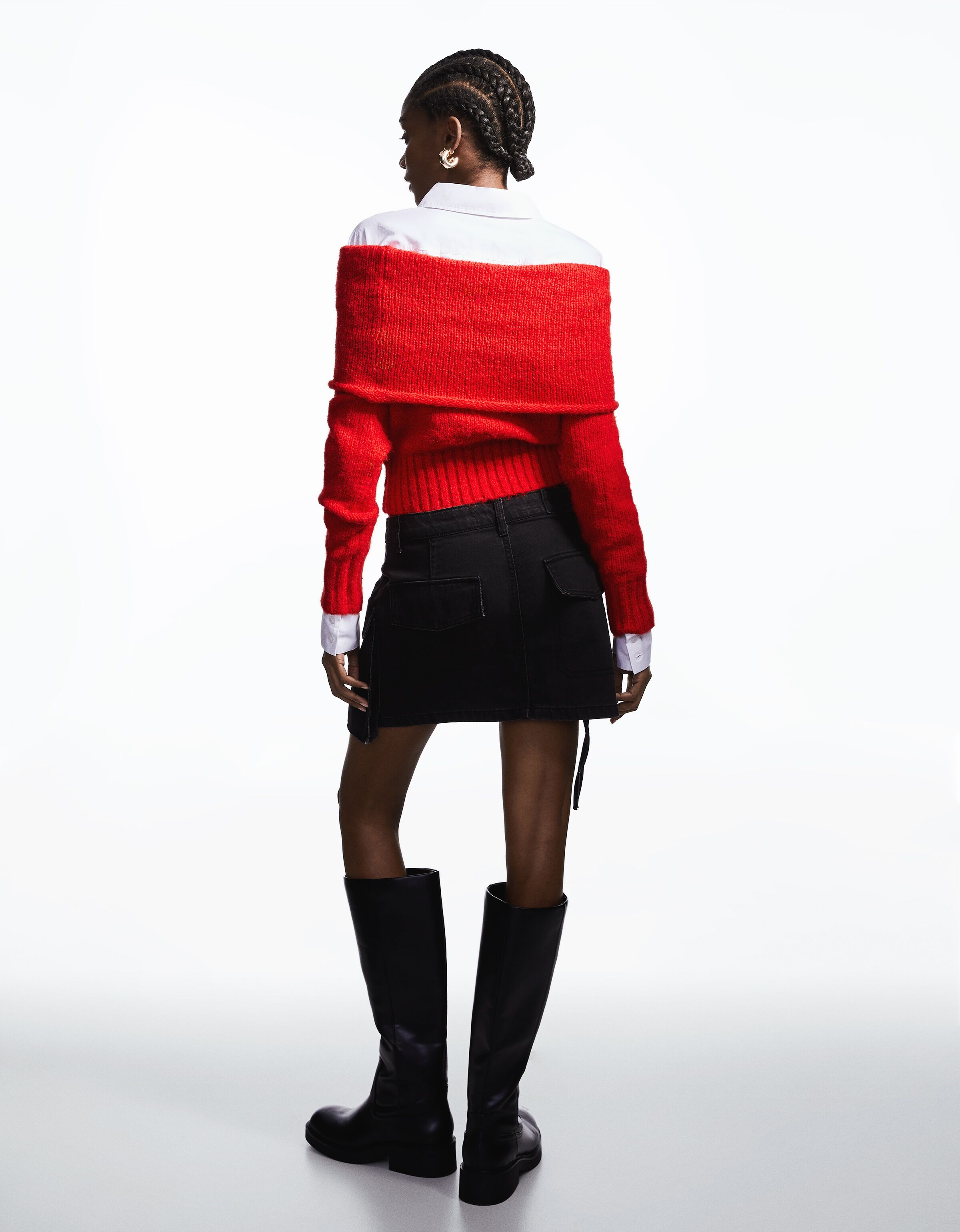 Falda mini sarga multipocket