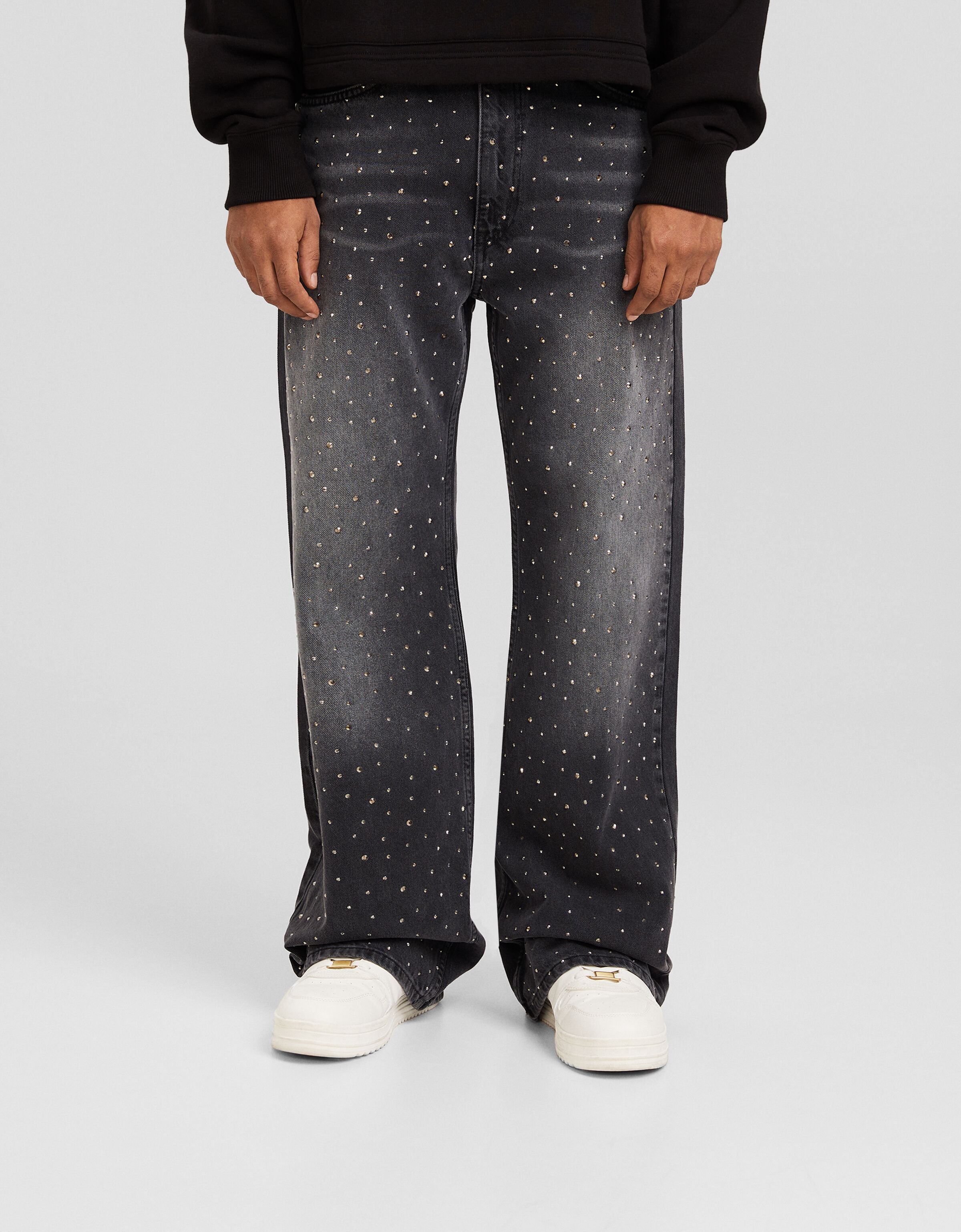 Jeans baggy strass