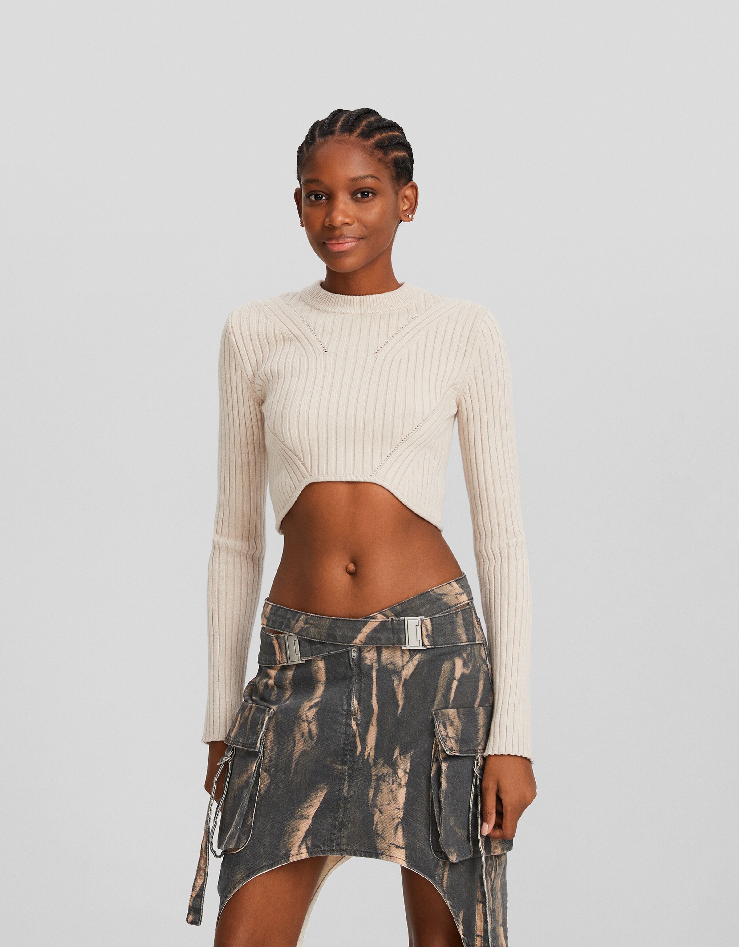 Falda mini cargo picos print