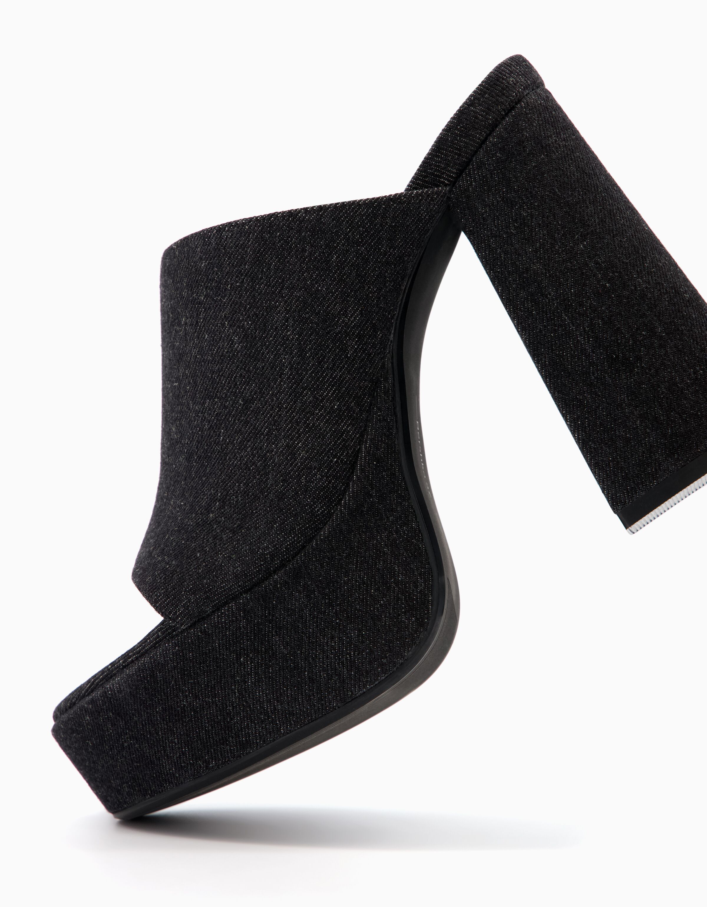 Mule tacón plataforma denim