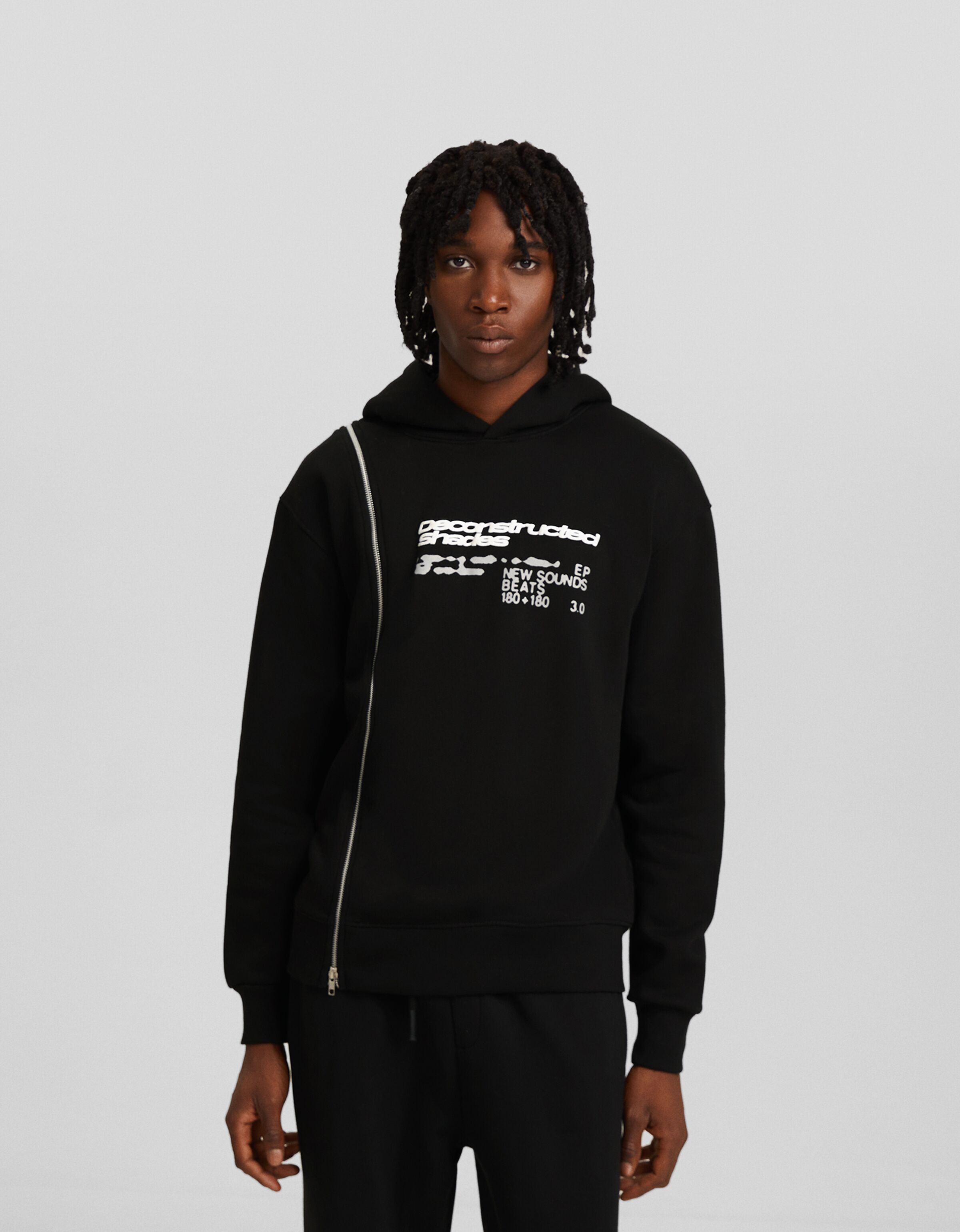 Sudadera capucha cremallera print